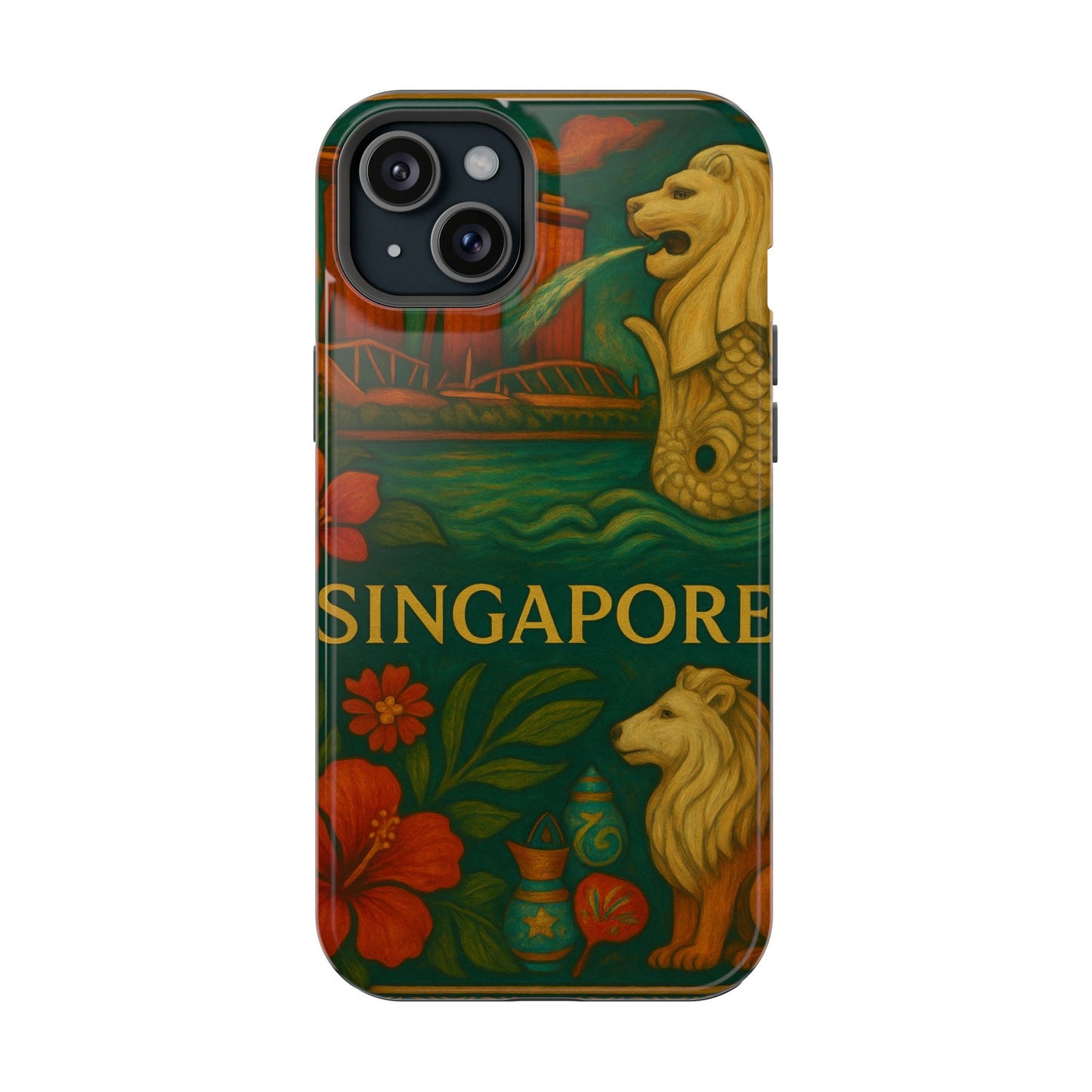 "Funda Magnética Reforzada Magnética Reforzada Singapur 🌆 – Futuro, cultura y naturaleza en un solo lugar"