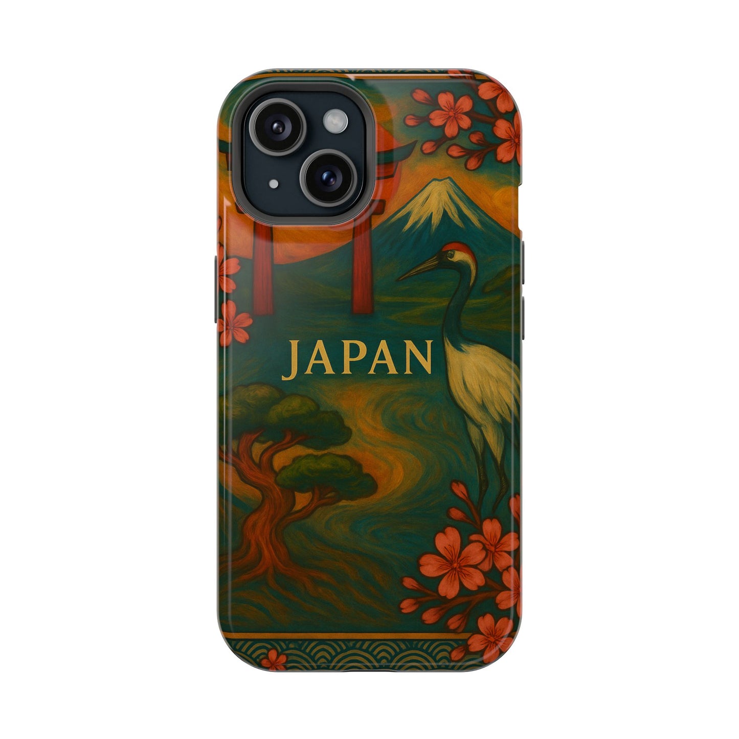 "Funda Magnética Reforzada Japón: Tradición entre Cerezos y Montañas 🌸⛩️🗻"