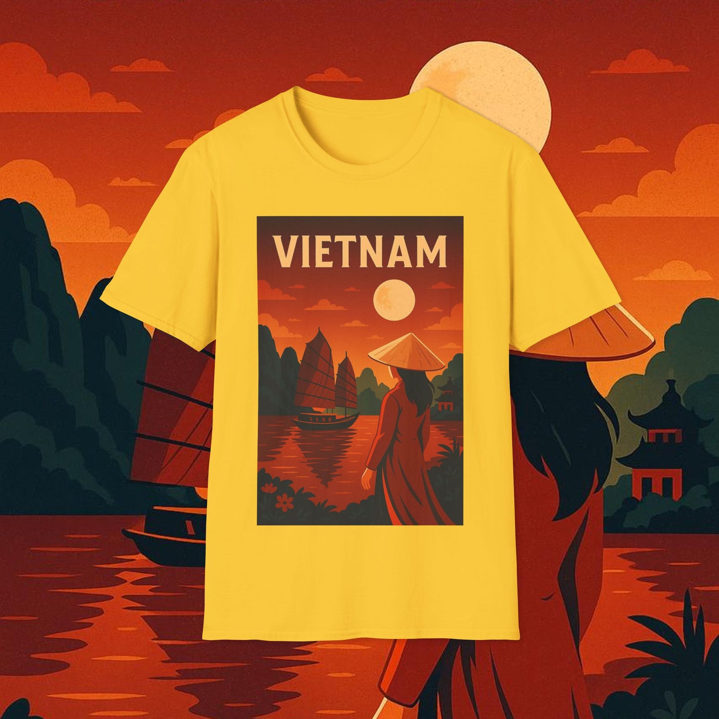"Camiseta Vietnam: Tradición, Naturaleza y Leyendas Ancestrales 🎋🏯🐉"