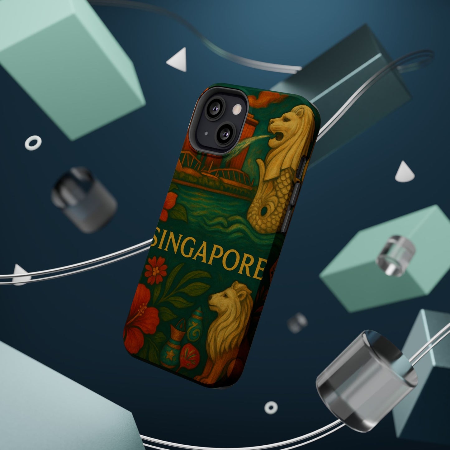 "Funda Magnética Reforzada Magnética Reforzada Singapur 🌆 – Futuro, cultura y naturaleza en un solo lugar"