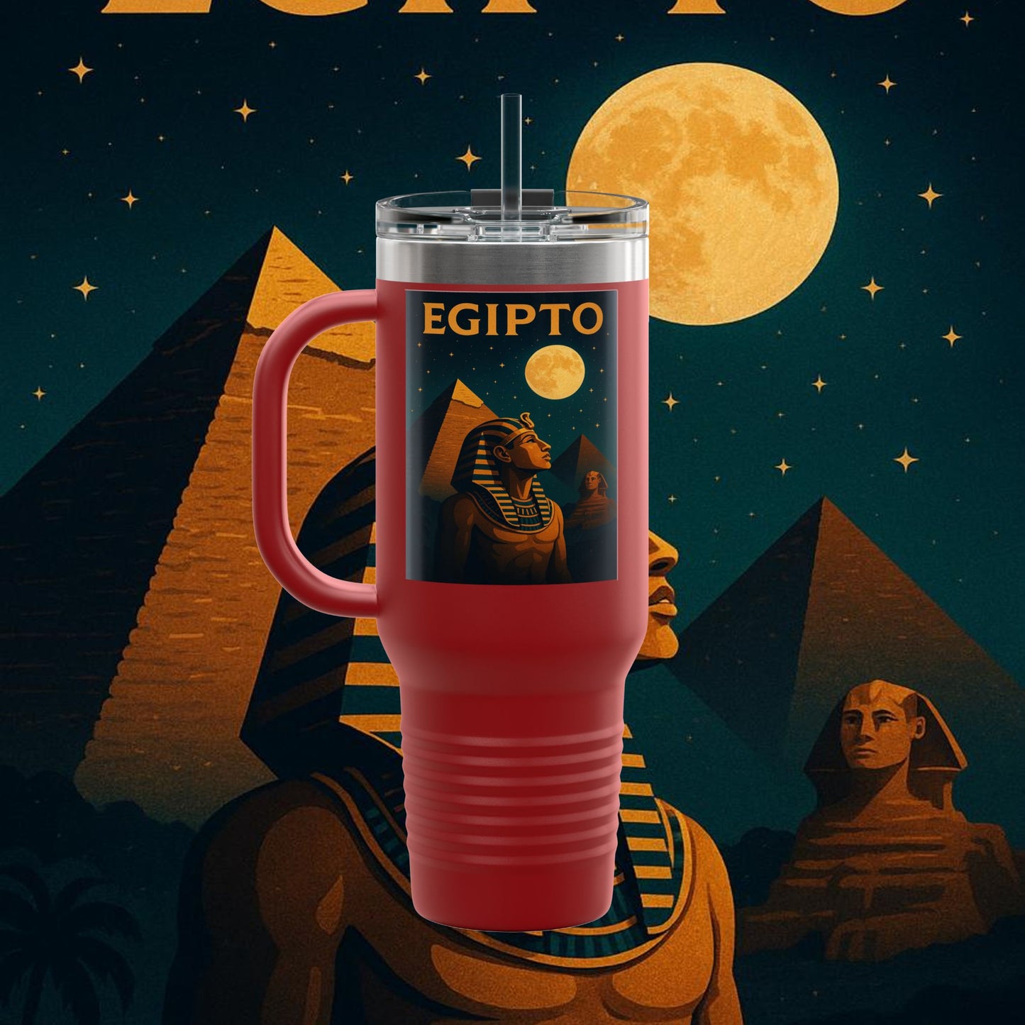 "taza de Viaje Aislada Egipto Misterio Dorado del Nilo 🏺🌅🐫"