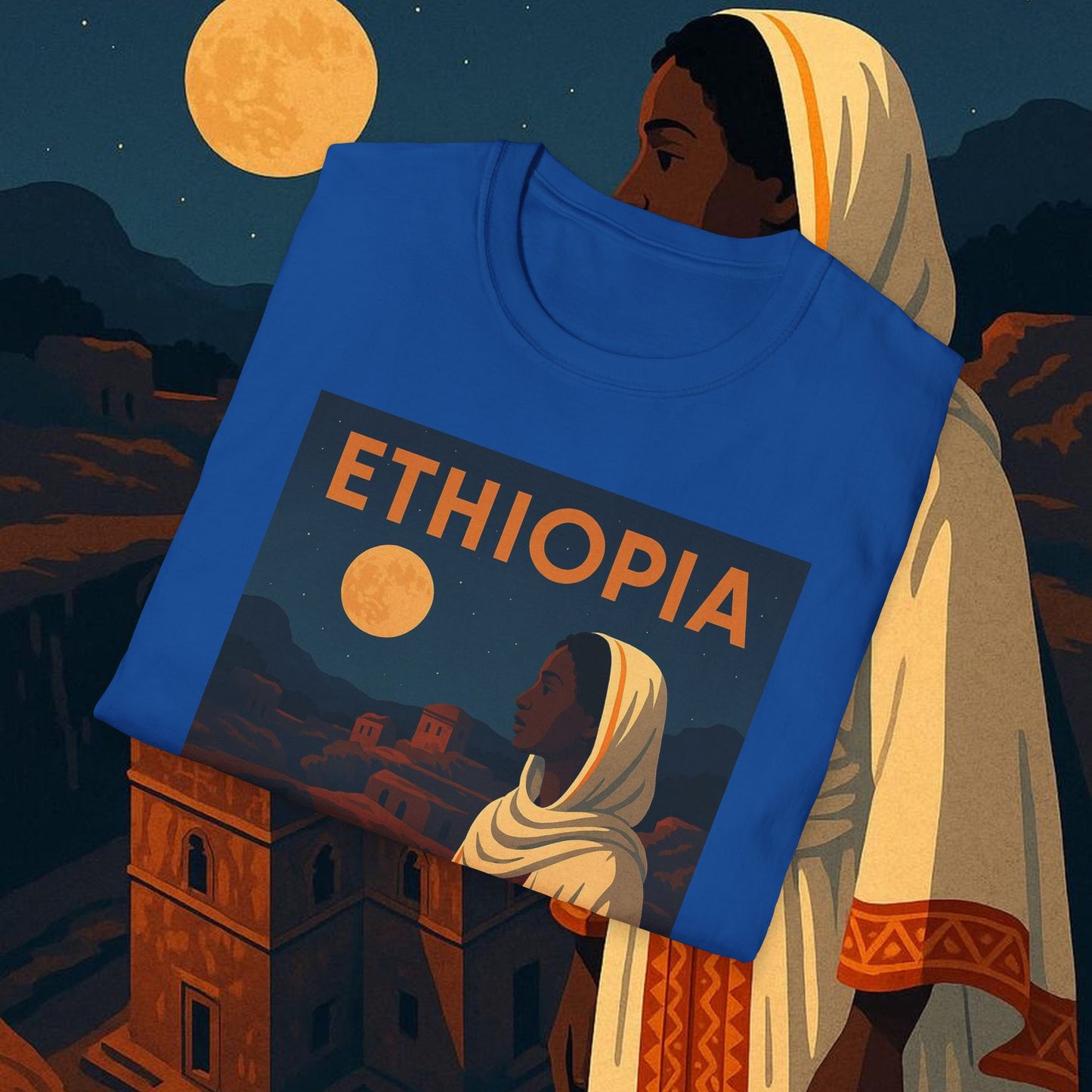 "Camiseta Etiopía Tierra sagrada y alma ancestral"