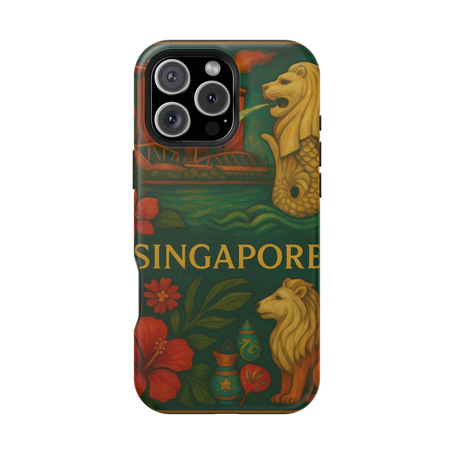 "Funda Magnética Reforzada Magnética Reforzada Singapur 🌆 – Futuro, cultura y naturaleza en un solo lugar"
