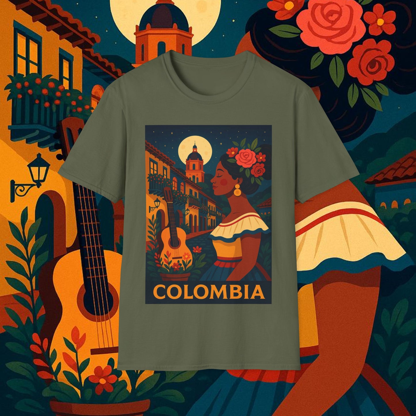 "Camiseta Colombia: Magia de Colores, Café y Tradición ☕🎨🌄"