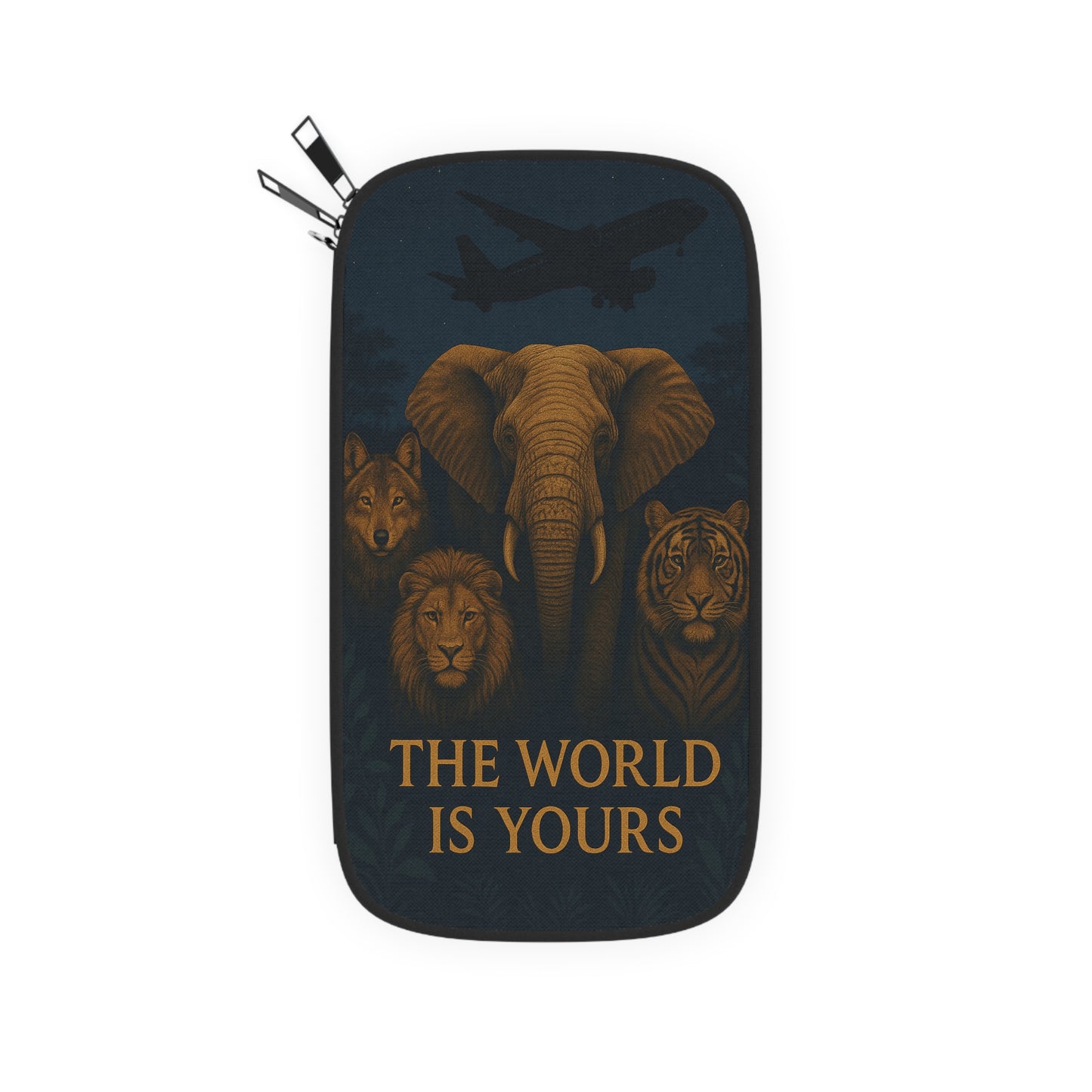 🌍✨ "El mundo es tuyo" – Cartera para pasaporte 🐘🦁✈️