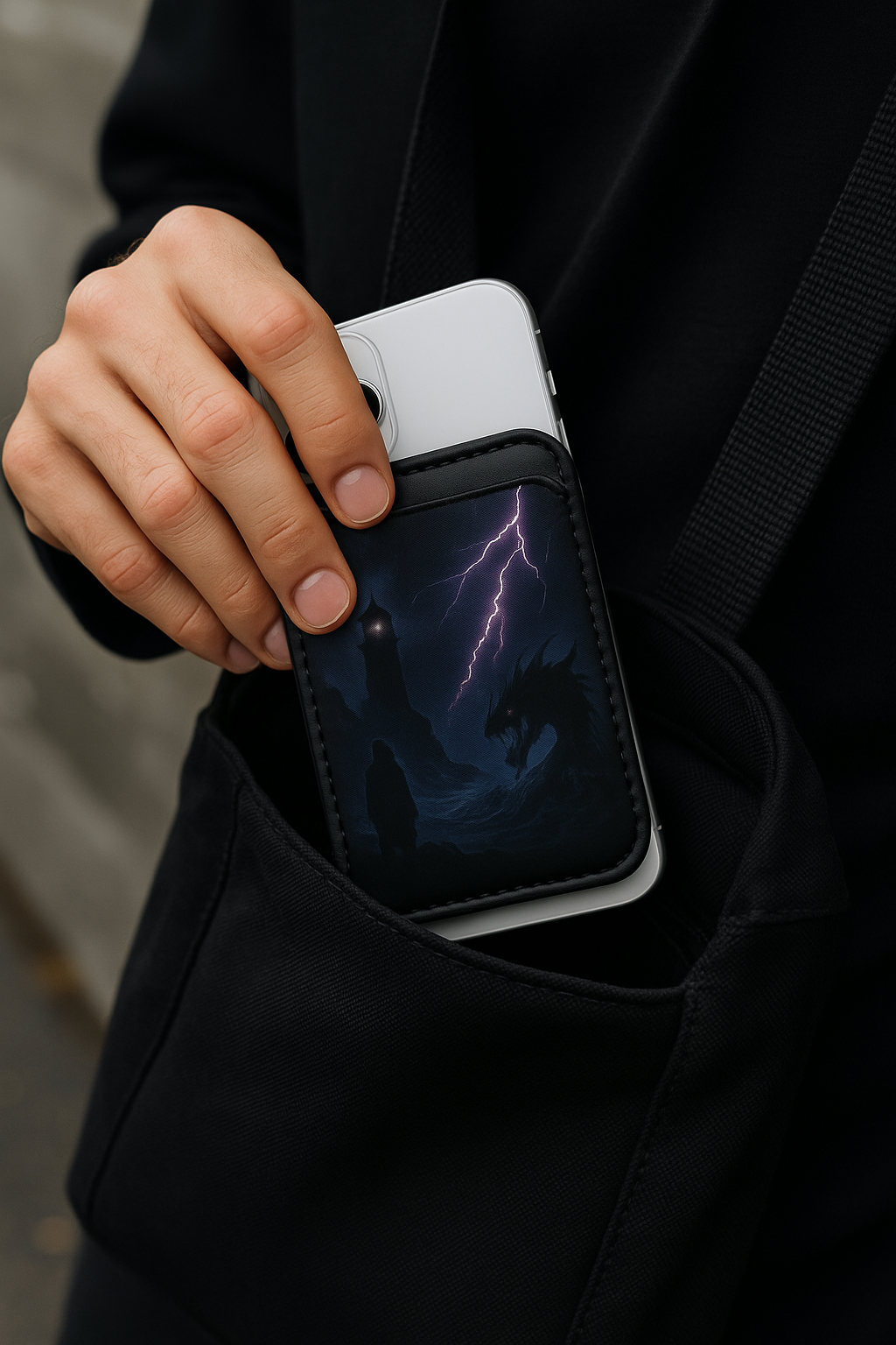 "🖤 Cartera Mística Vegana - Compatible con MagSafe® 🐉 El Despertar del Leviatán"