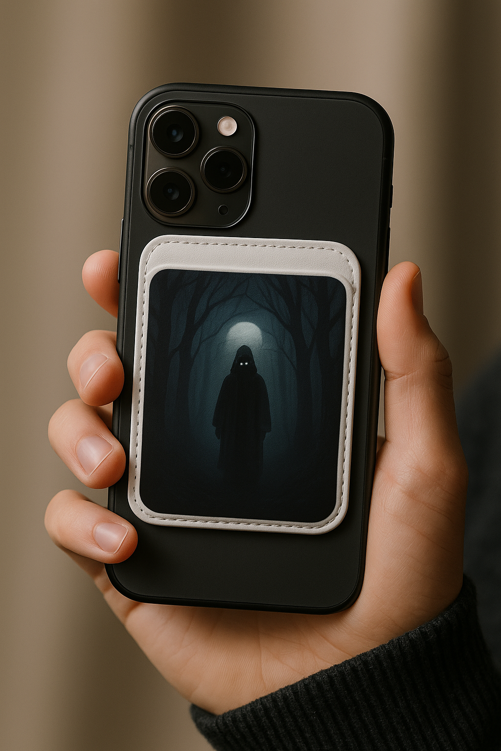 "🖤 Cartera Mística Vegana - Compatible con MagSafe® 🖤 El Vigía del Bosque Oscuro"