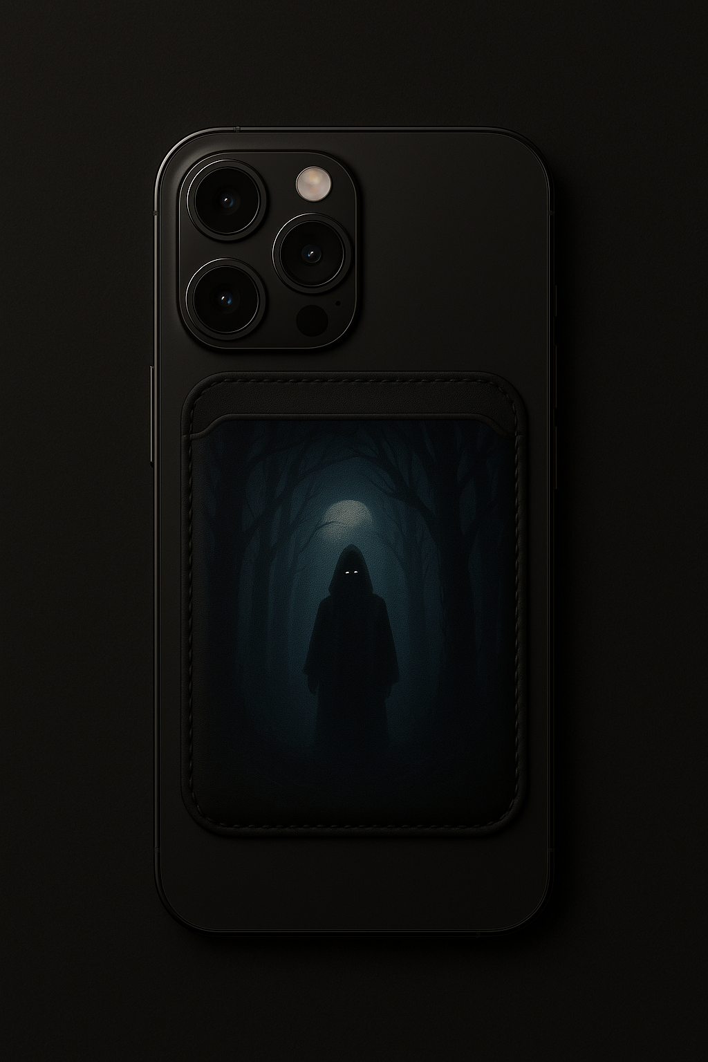 "🖤 Cartera Mística Vegana - Compatible con MagSafe® 🖤 El Vigía del Bosque Oscuro"