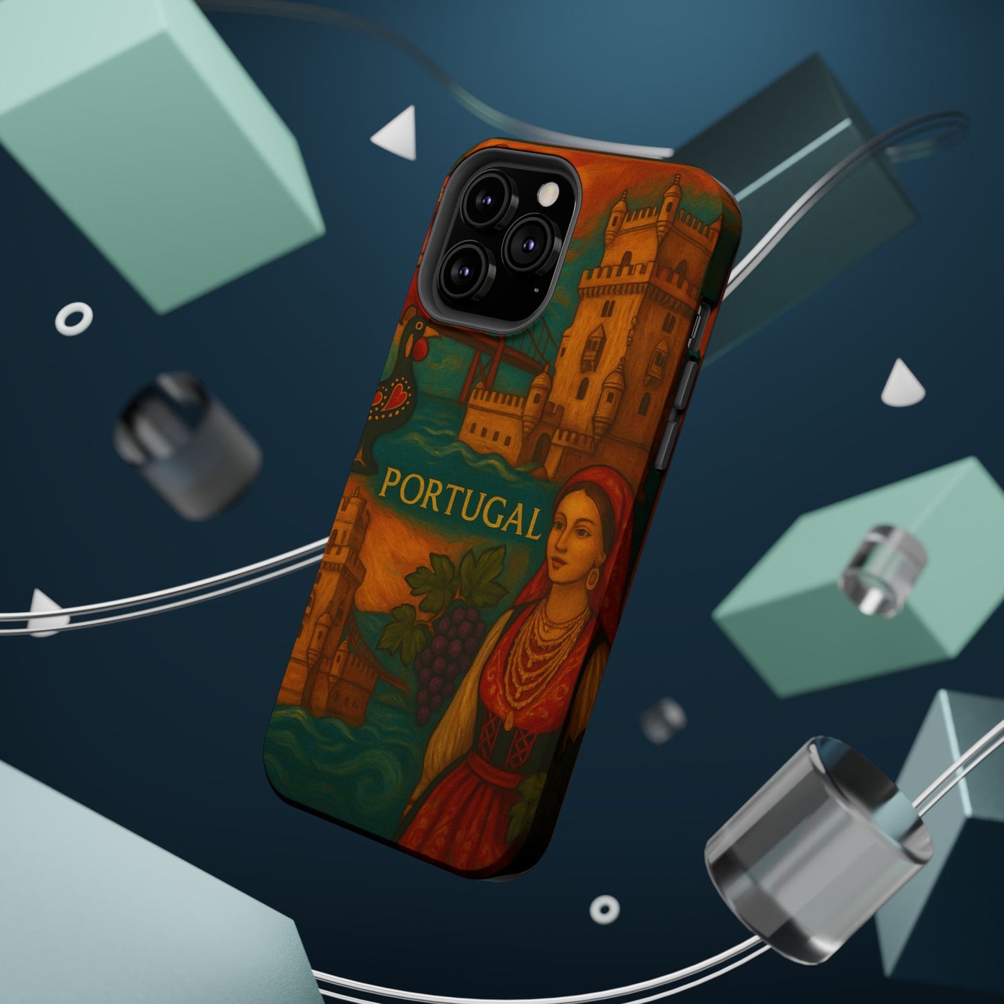 "Funda Magnética Reforzada Magnética Reforzada Portugal: Encanto Atlántico, Fados y Azulejos 🌊🎶🧿"