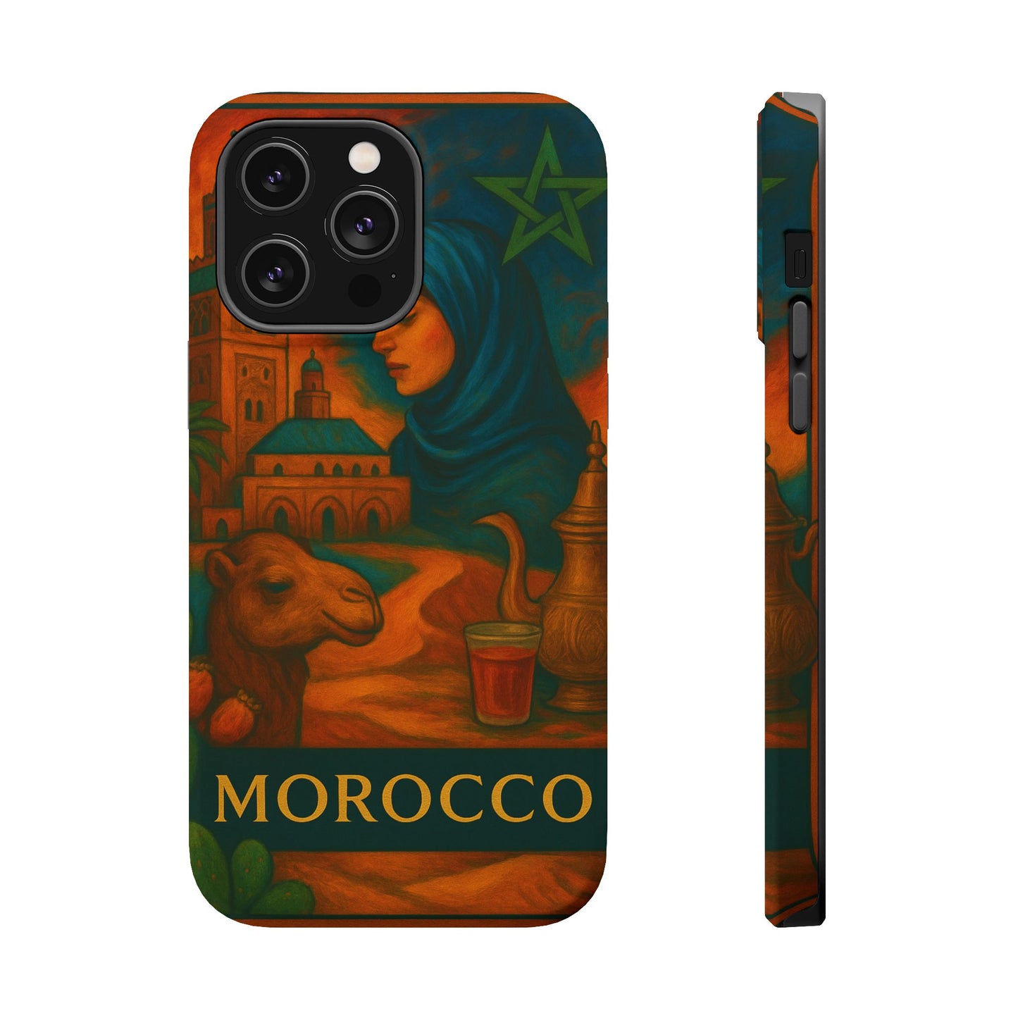 "Funda Magnética Reforzada Magnética Reforzada Marruecos: Magia del Desierto y Ciudades de Mil Colores 🐪🏜️🕌"