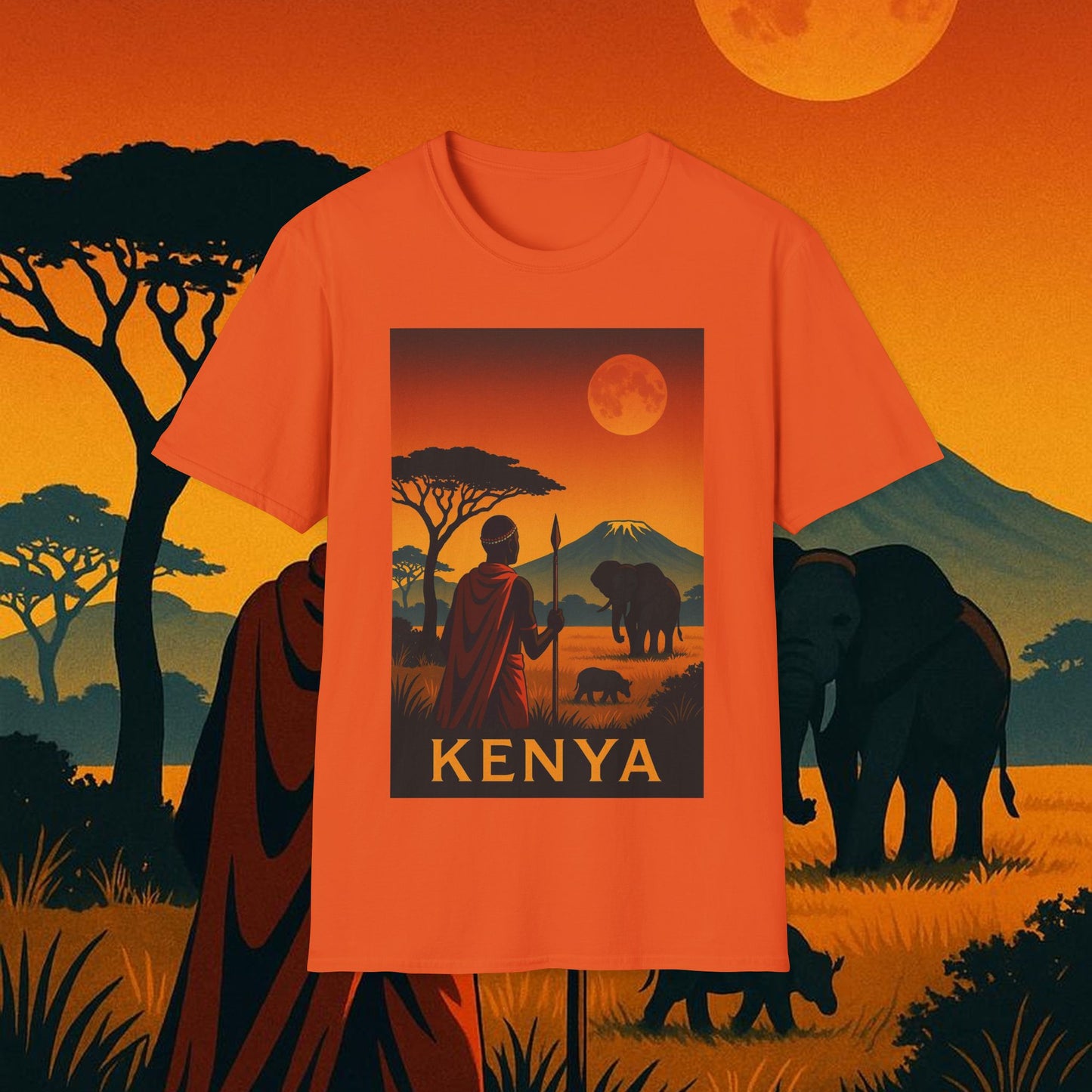 "Camiseta Kenia: Aventura Salvaje y Tierra de Horizontes Infinitos 🦁🌄🏕️"