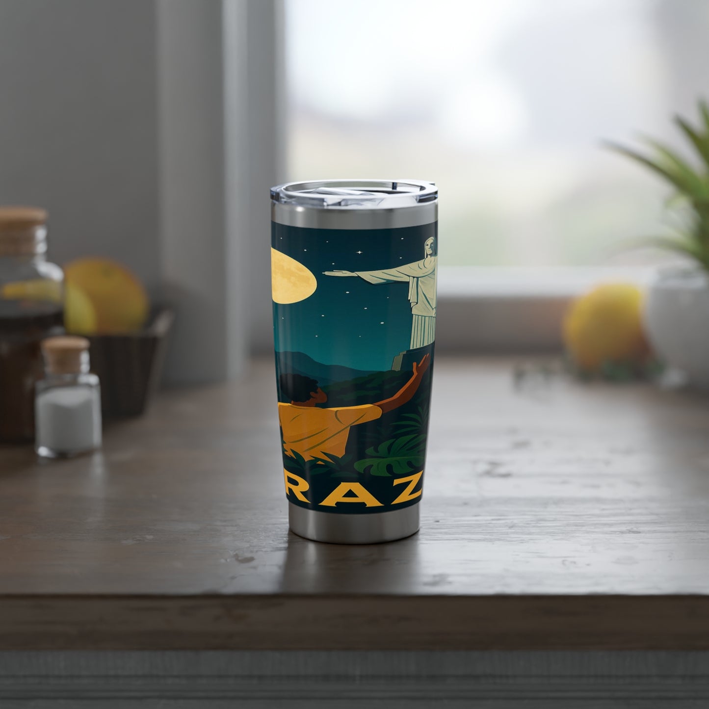 "Vaso Térmico Vagabond 20oz Brasil: Ritmo, Naturaleza y Alegría Infinita 🎶🌴🏖️"