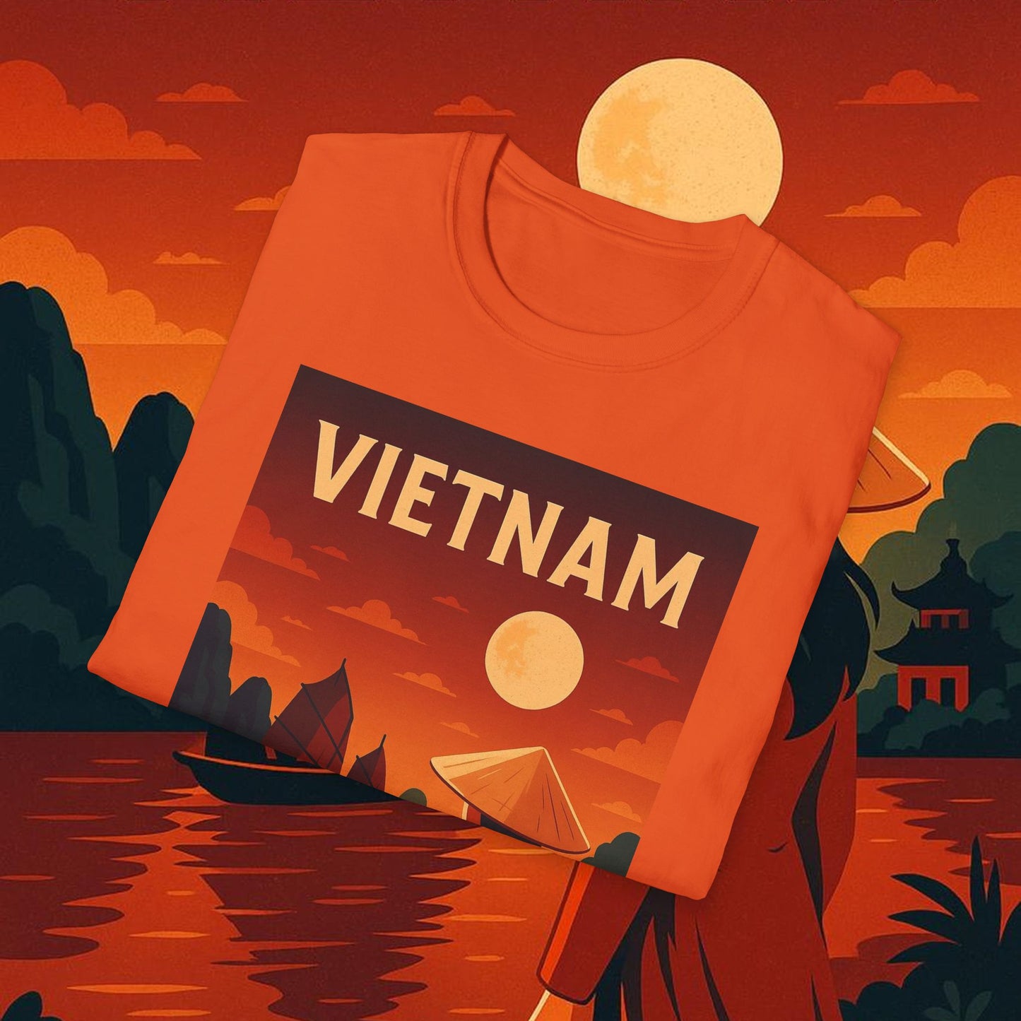 "Camiseta Vietnam: Tradición, Naturaleza y Leyendas Ancestrales 🎋🏯🐉"