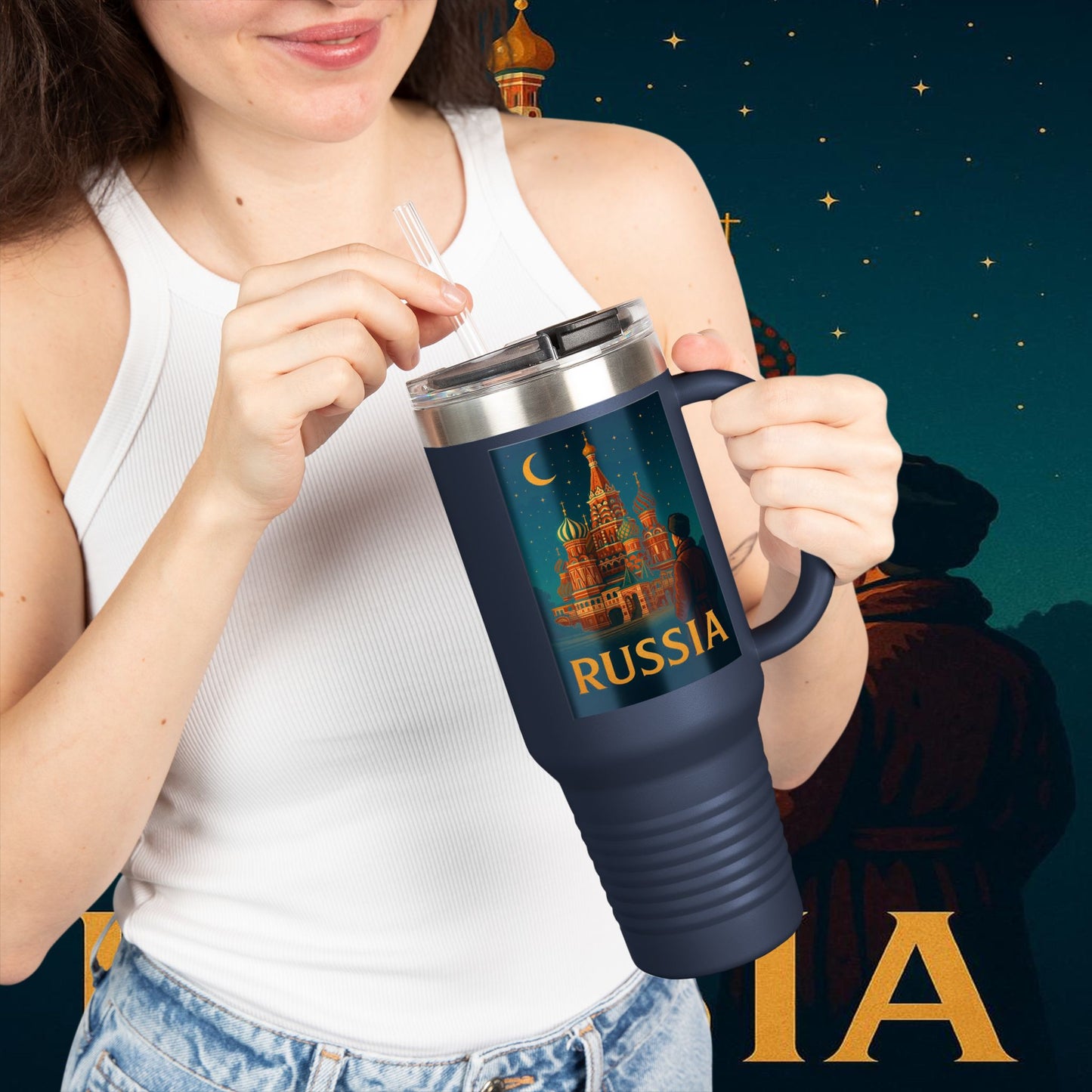"Russia Insulated Travel Mug❄️ – Land of history, mystery, and grandeur"