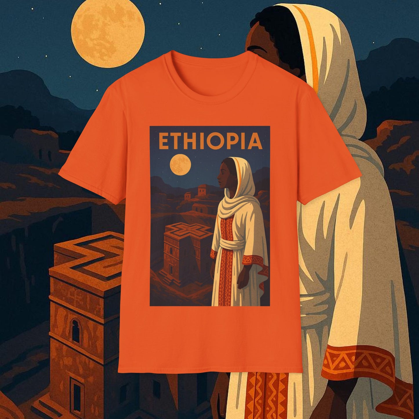 "Camiseta Etiopía Tierra sagrada y alma ancestral"