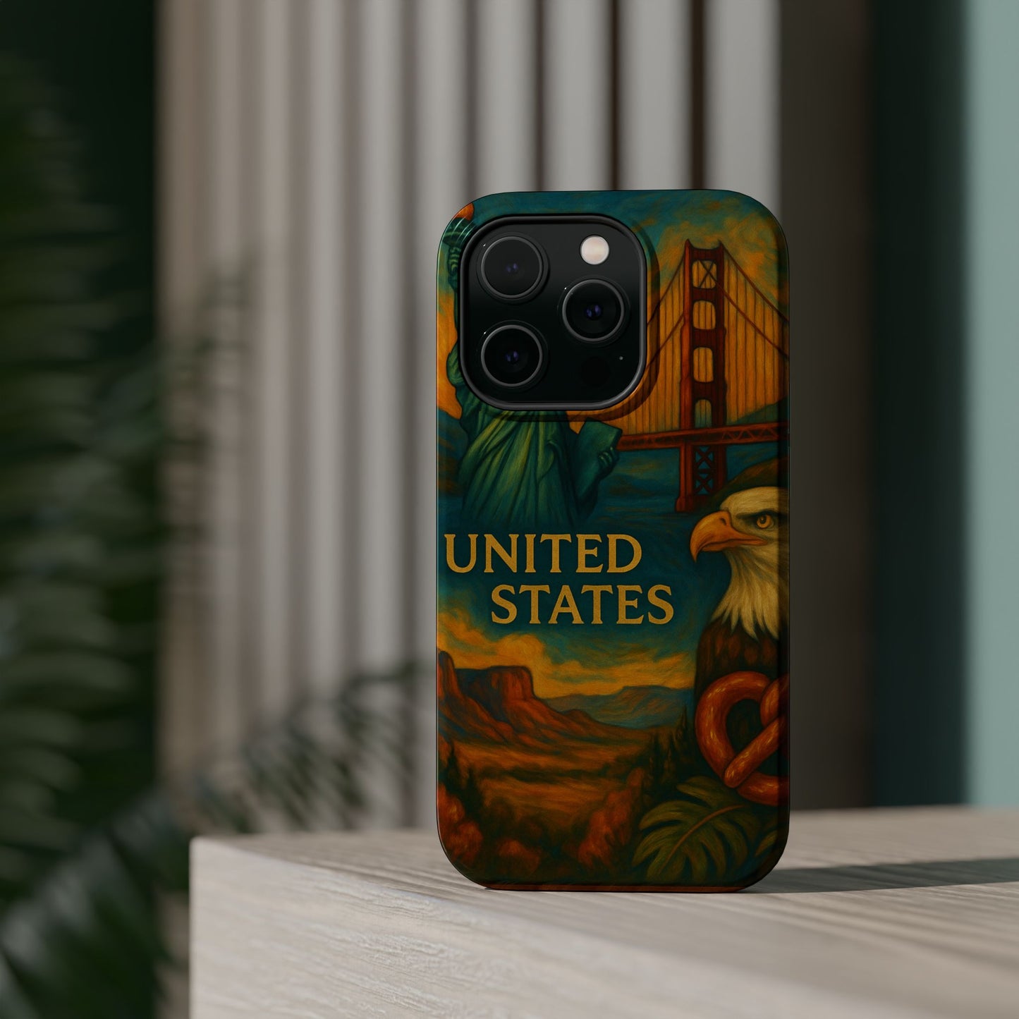 "Funda Magnética Reforzada Estados Unidos: Sueños, Libertad y Grandes Horizontes 🗽🏜️🌆"