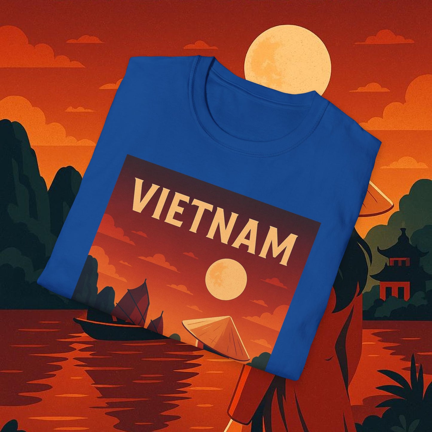 "Camiseta Vietnam: Tradición, Naturaleza y Leyendas Ancestrales 🎋🏯🐉"
