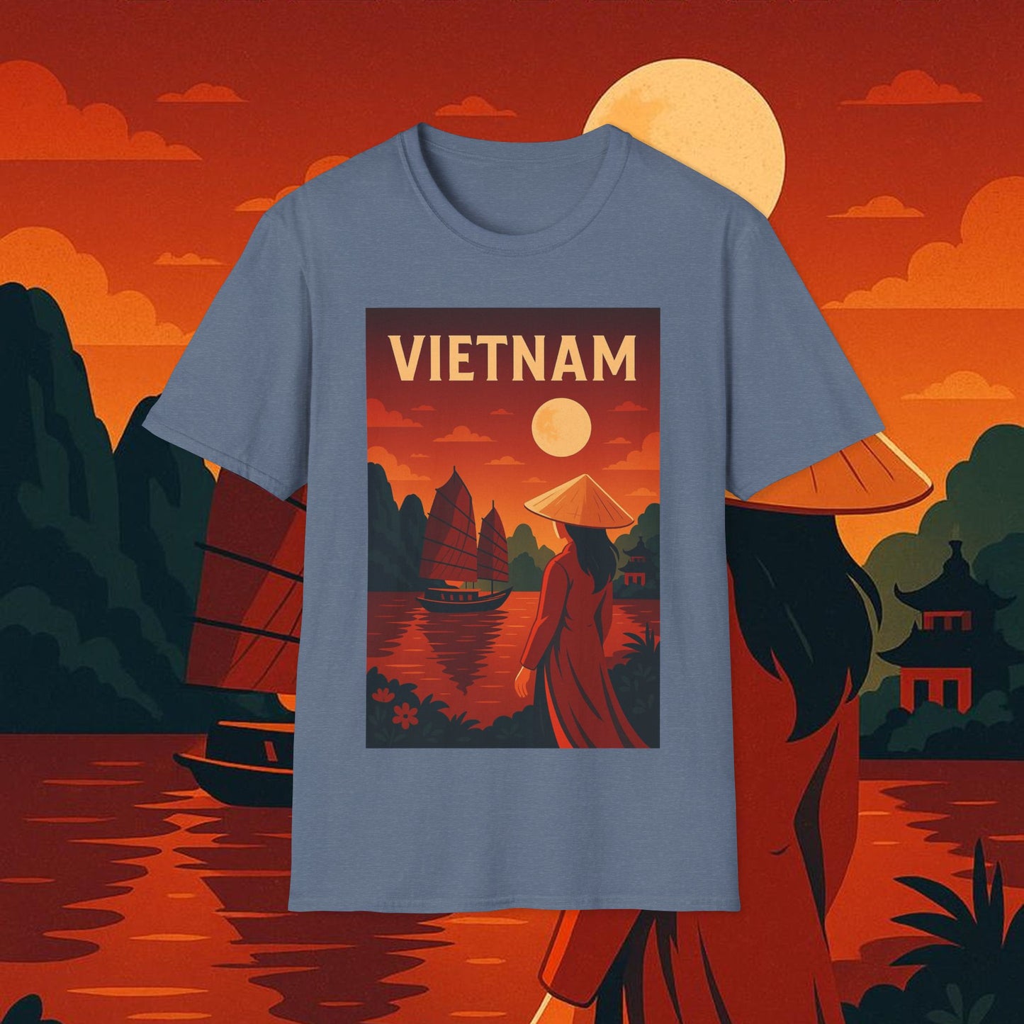 "Camiseta Vietnam: Tradición, Naturaleza y Leyendas Ancestrales 🎋🏯🐉"