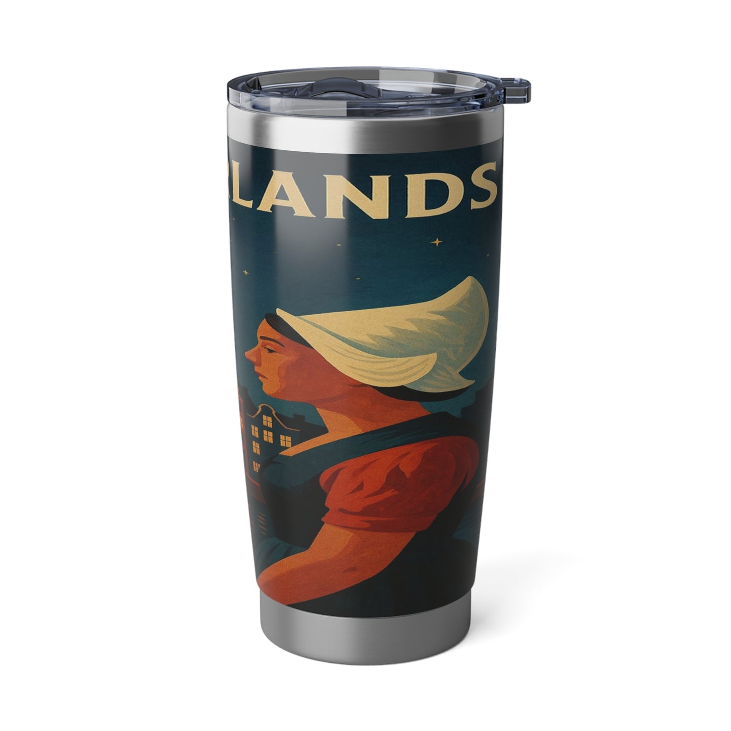 "Vaso Térmico Vagabond 20oz paises bajos✨ – Tierra de tulipanes, molinos y canales mágicos"