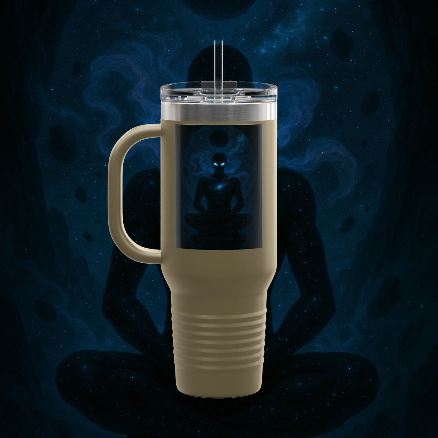 "Taza de viaje aislada 🌌 Nok Tael, el Destello del Vacío"