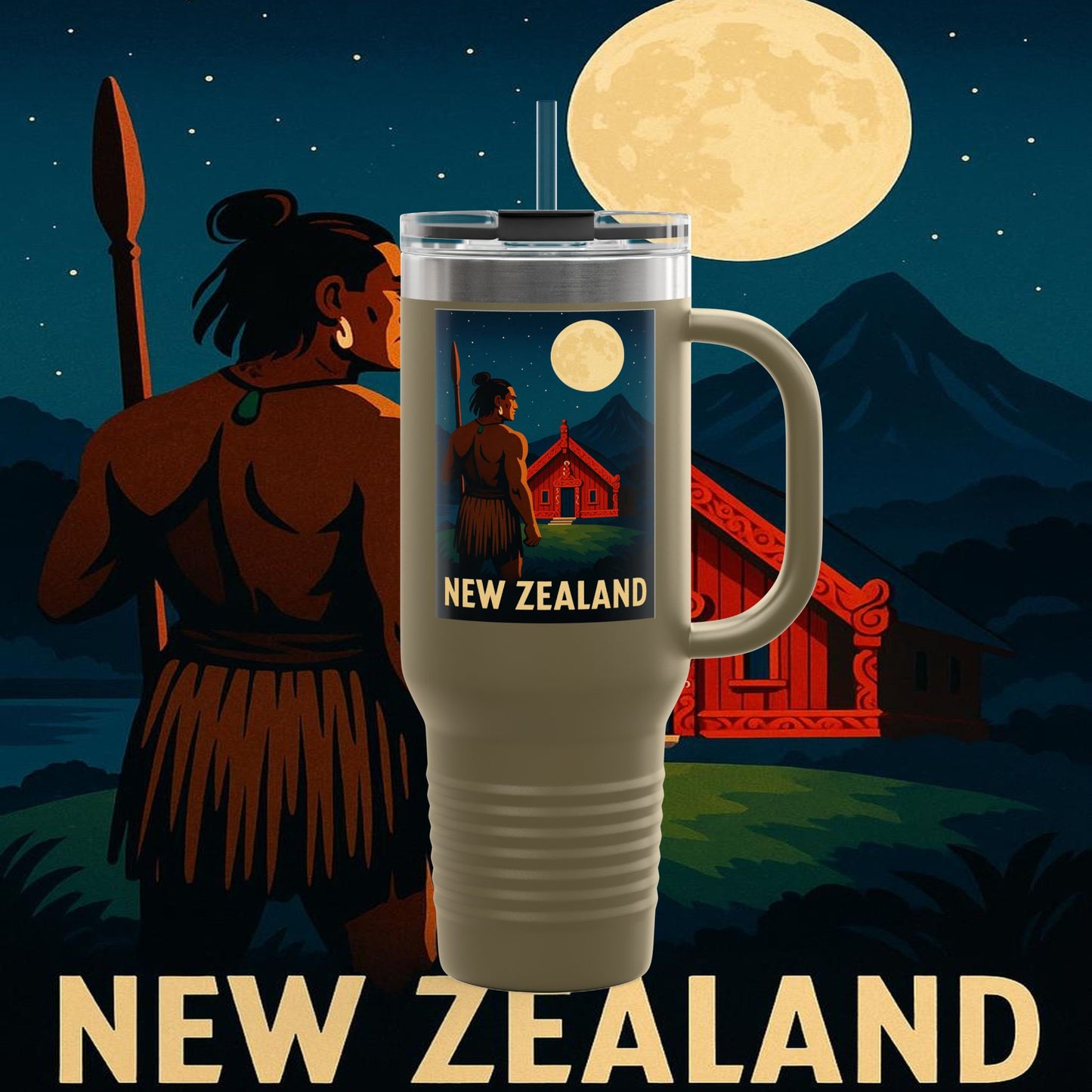 "New Zealand Insulated Travel Mug🏞️ – A paradise of nature and adventure"
