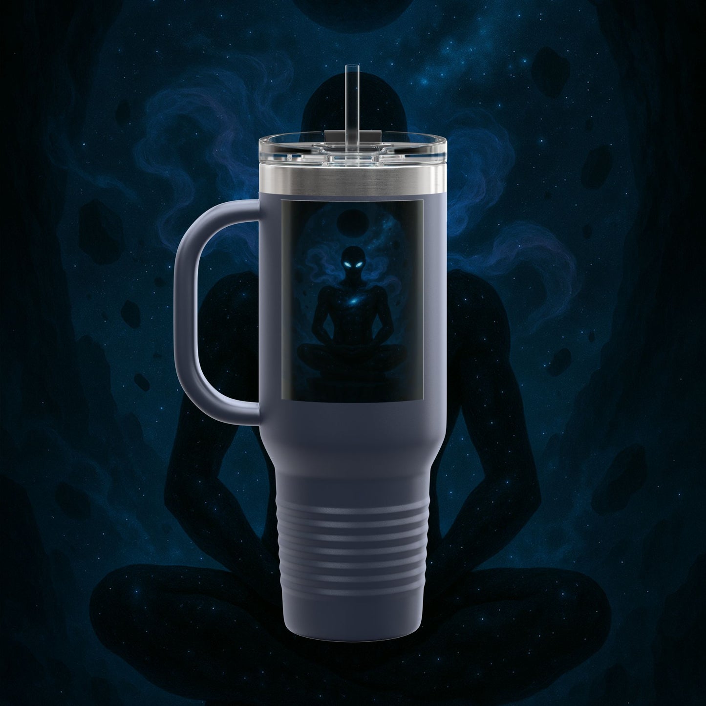 "Taza de viaje aislada 🌌 Nok Tael, el Destello del Vacío"
