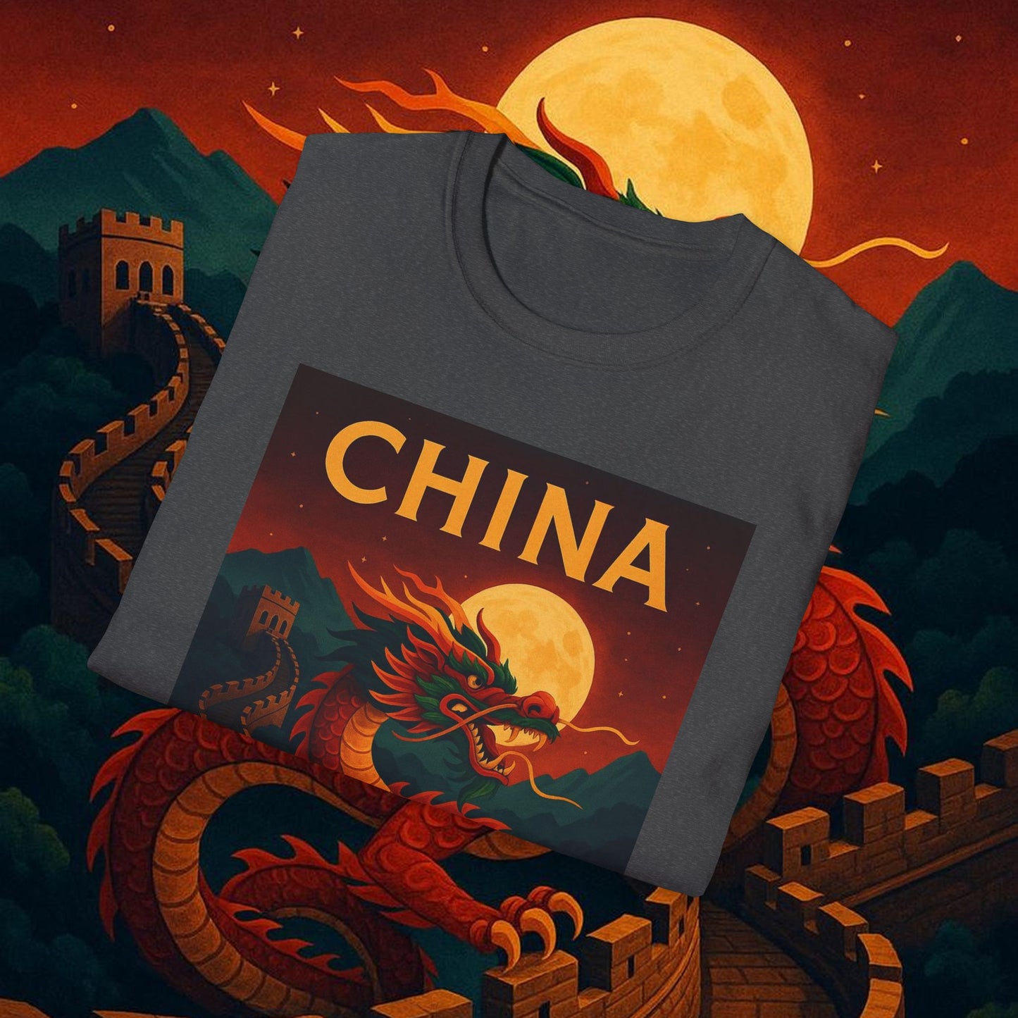 "Camiseta China – Dragones, murallas y leyendas eternas"