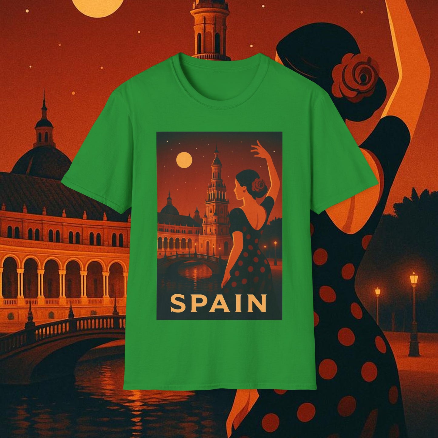 "Camiseta España: Pasión, Arte y Sabores que Enamoran 🎨💃🍷"