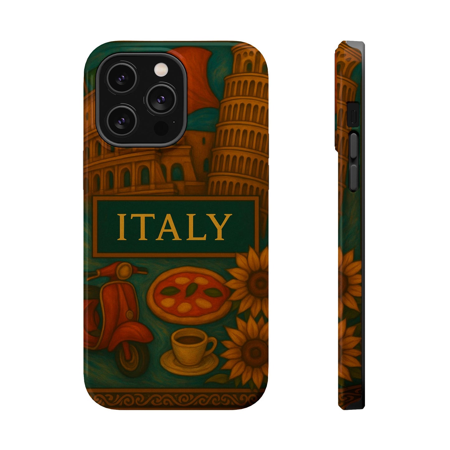 "Funda Magnética Reforzada Magnética Reforzada Italia: Arte, Pasión y Sabores Eternos 🎨🍝🏛️"