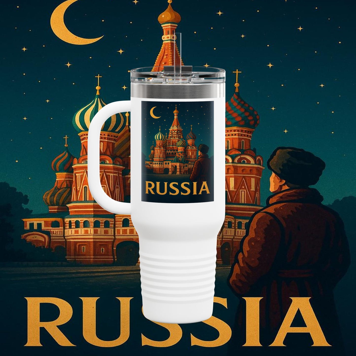 "Russia Insulated Travel Mug❄️ – Land of history, mystery, and grandeur"