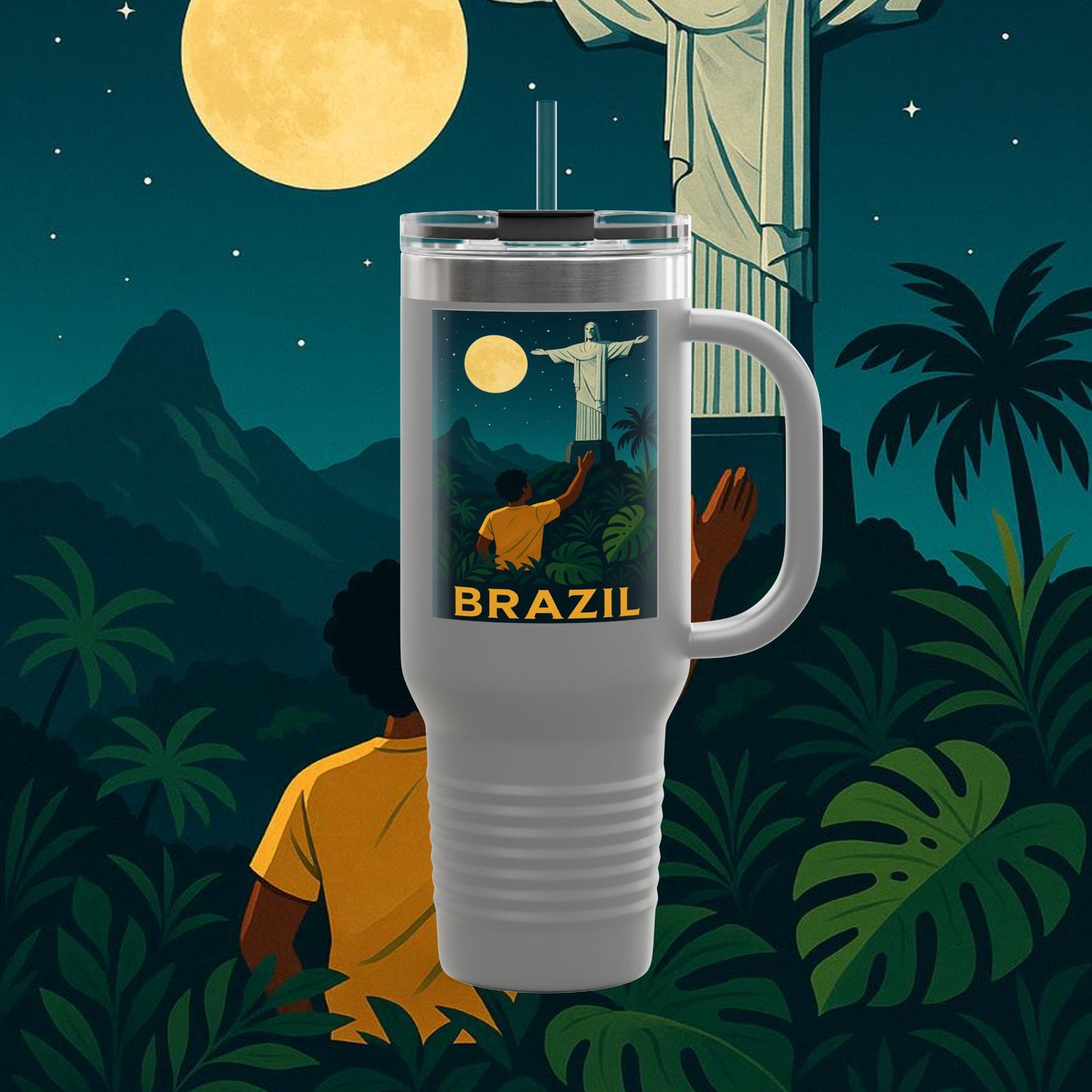 "taza de Viaje Aislada Brasil: Ritmo, Naturaleza y Alegría Infinita 🎶🌴🏖️"