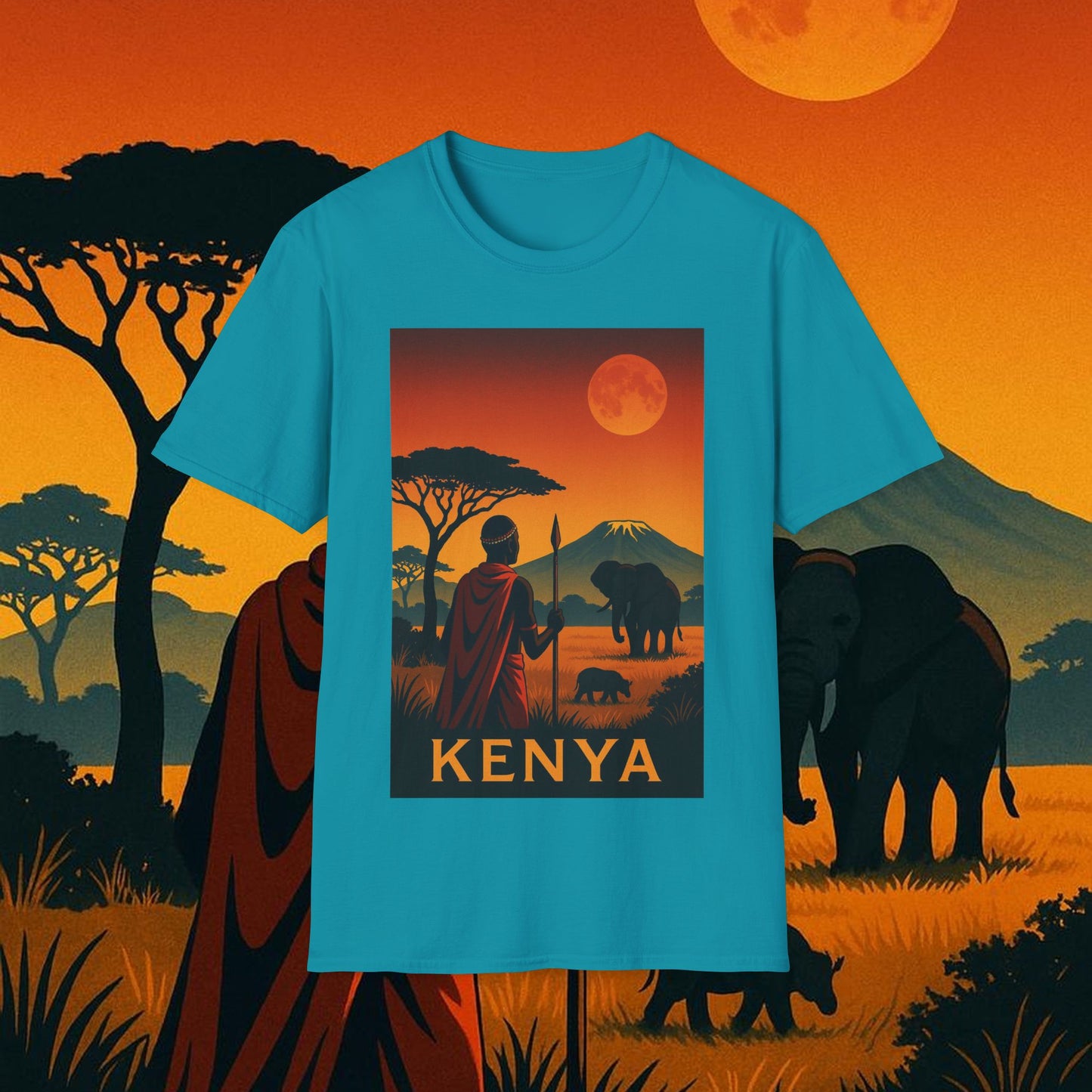 "Camiseta Kenia: Aventura Salvaje y Tierra de Horizontes Infinitos 🦁🌄🏕️"