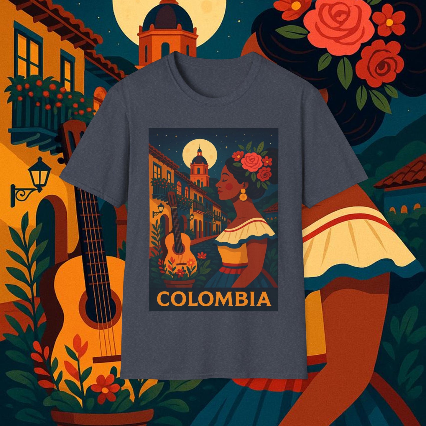 "Camiseta Colombia: Magia de Colores, Café y Tradición ☕🎨🌄"