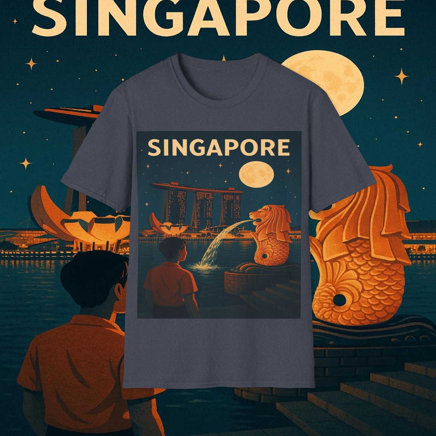 "Camiseta Singapur 🌆 – Futuro, cultura y naturaleza en un solo lugar"