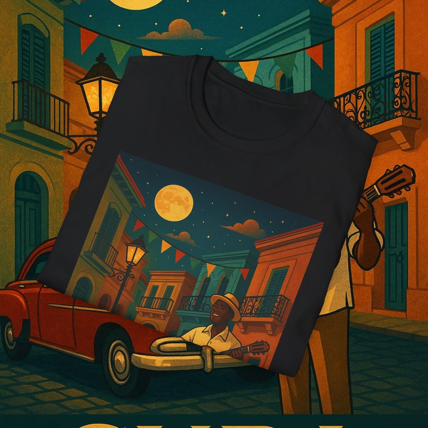 "Camiseta Cuba: Ritmo, Historia y Encanto Caribeño 🎺🚗🌴 "