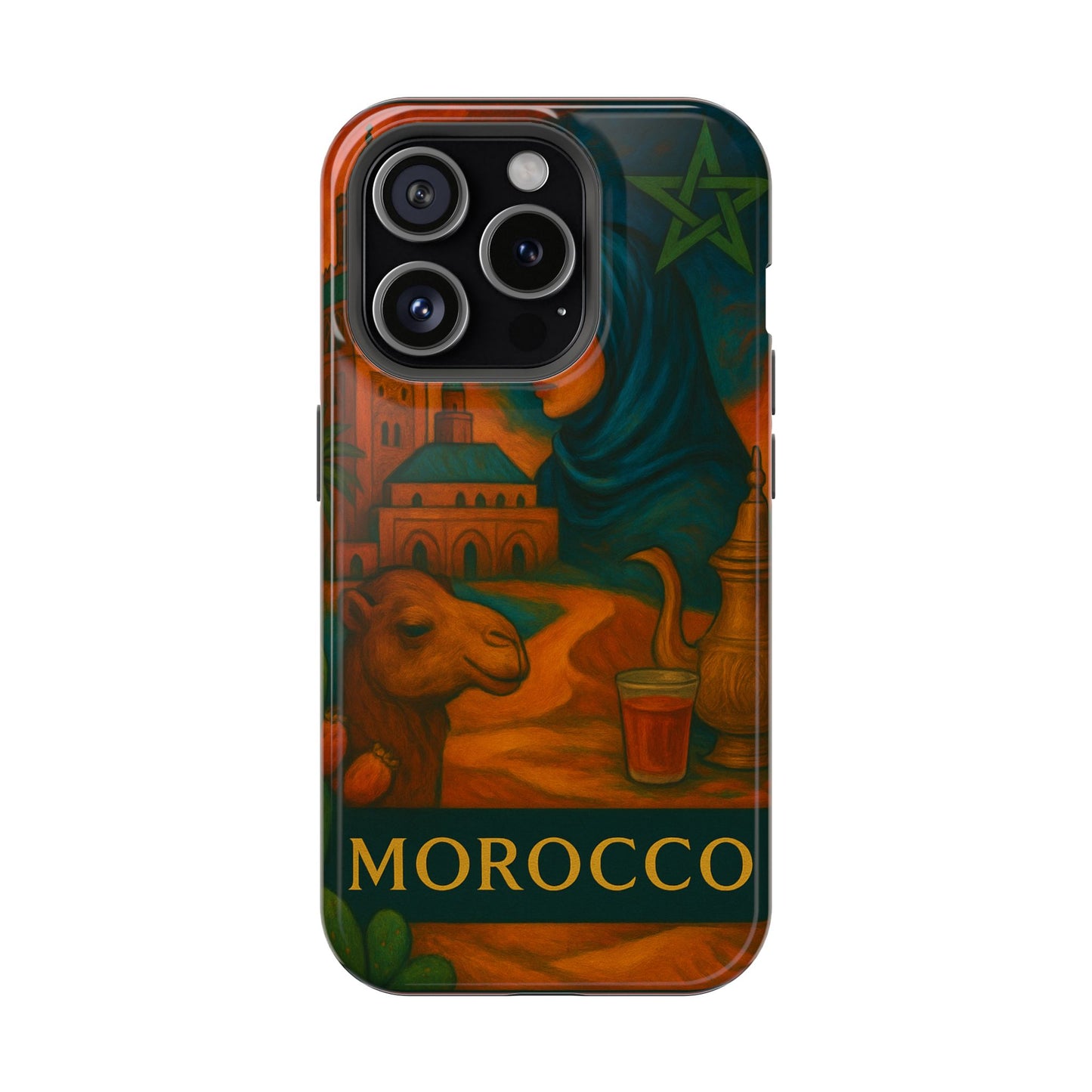 "Funda Magnética Reforzada Magnética Reforzada Marruecos: Magia del Desierto y Ciudades de Mil Colores 🐪🏜️🕌"