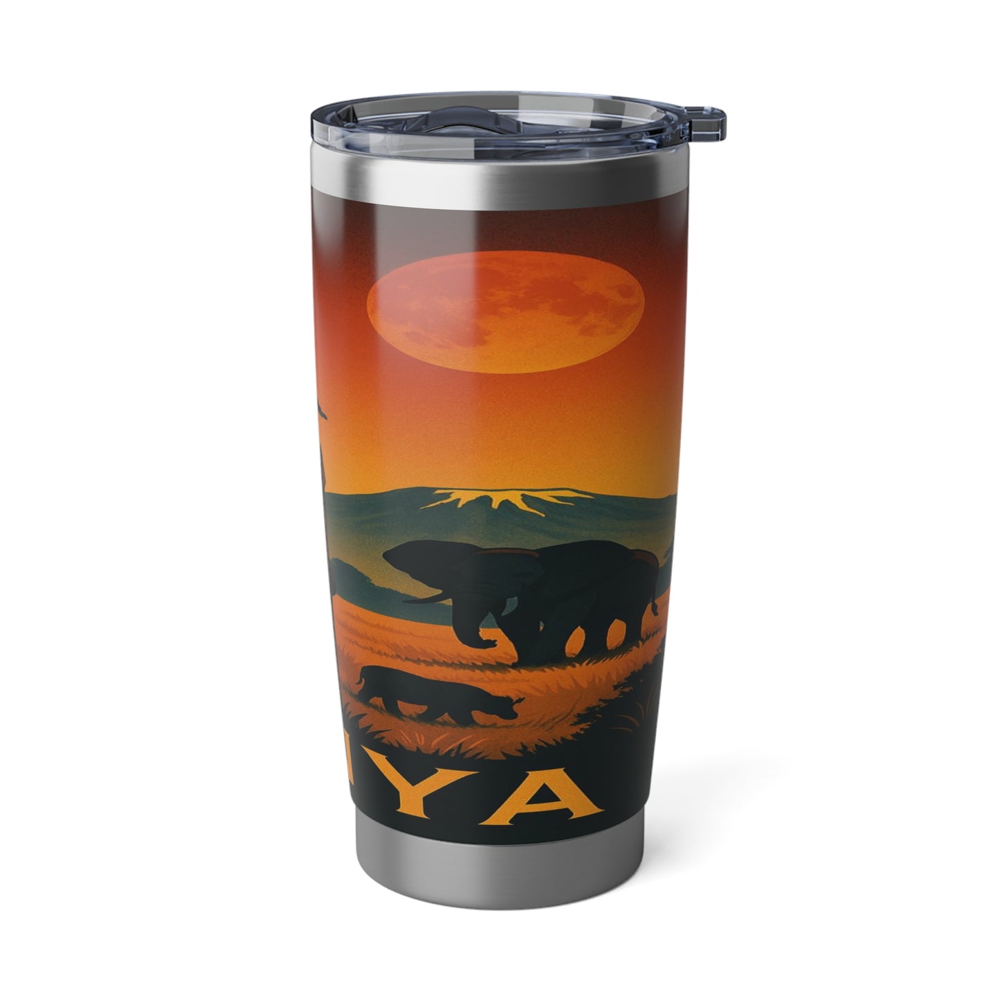 "Vaso Térmico Vagabond 20oz Kenia: Aventura Salvaje y Tierra de Horizontes Infinitos 🦁🌄🏕️"