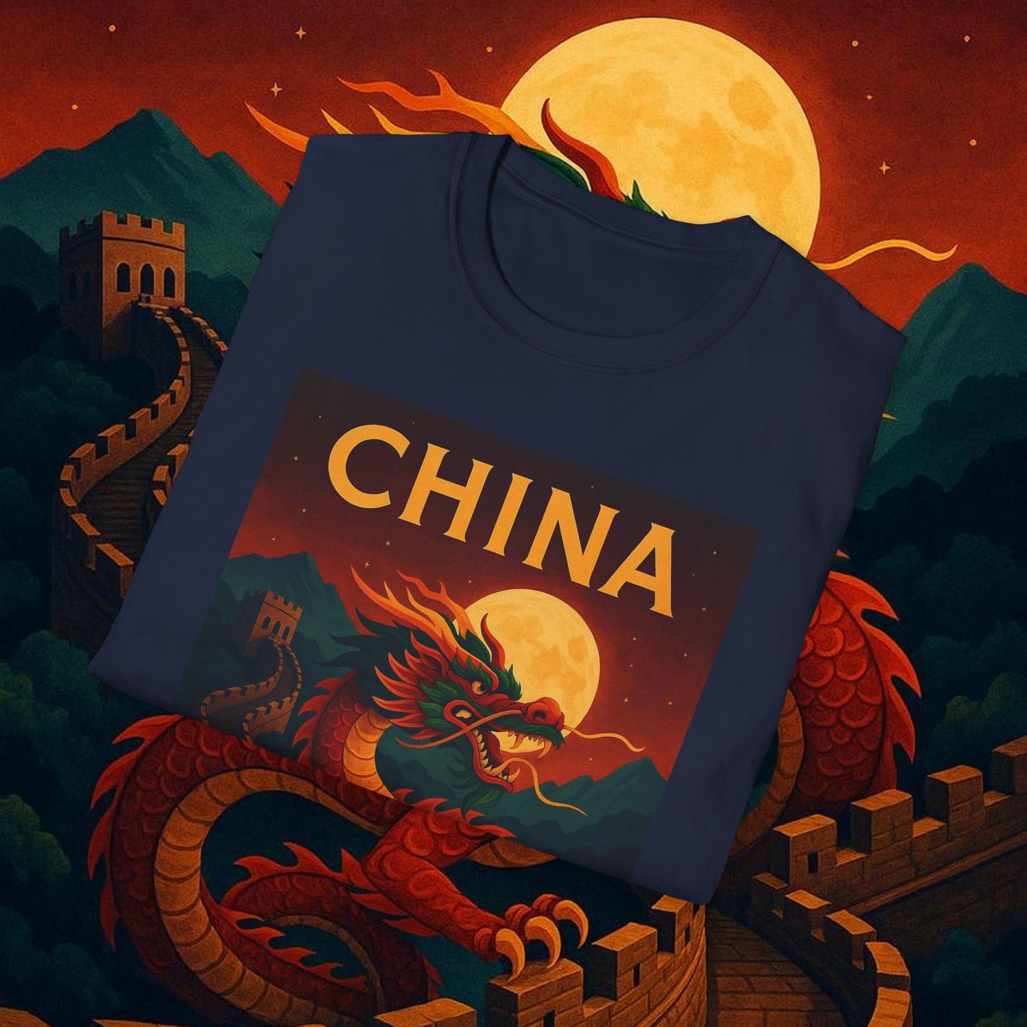 "Camiseta China – Dragones, murallas y leyendas eternas"
