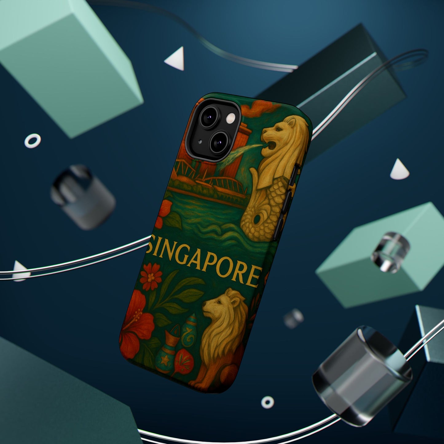 "Funda Magnética Reforzada Magnética Reforzada Singapur 🌆 – Futuro, cultura y naturaleza en un solo lugar"