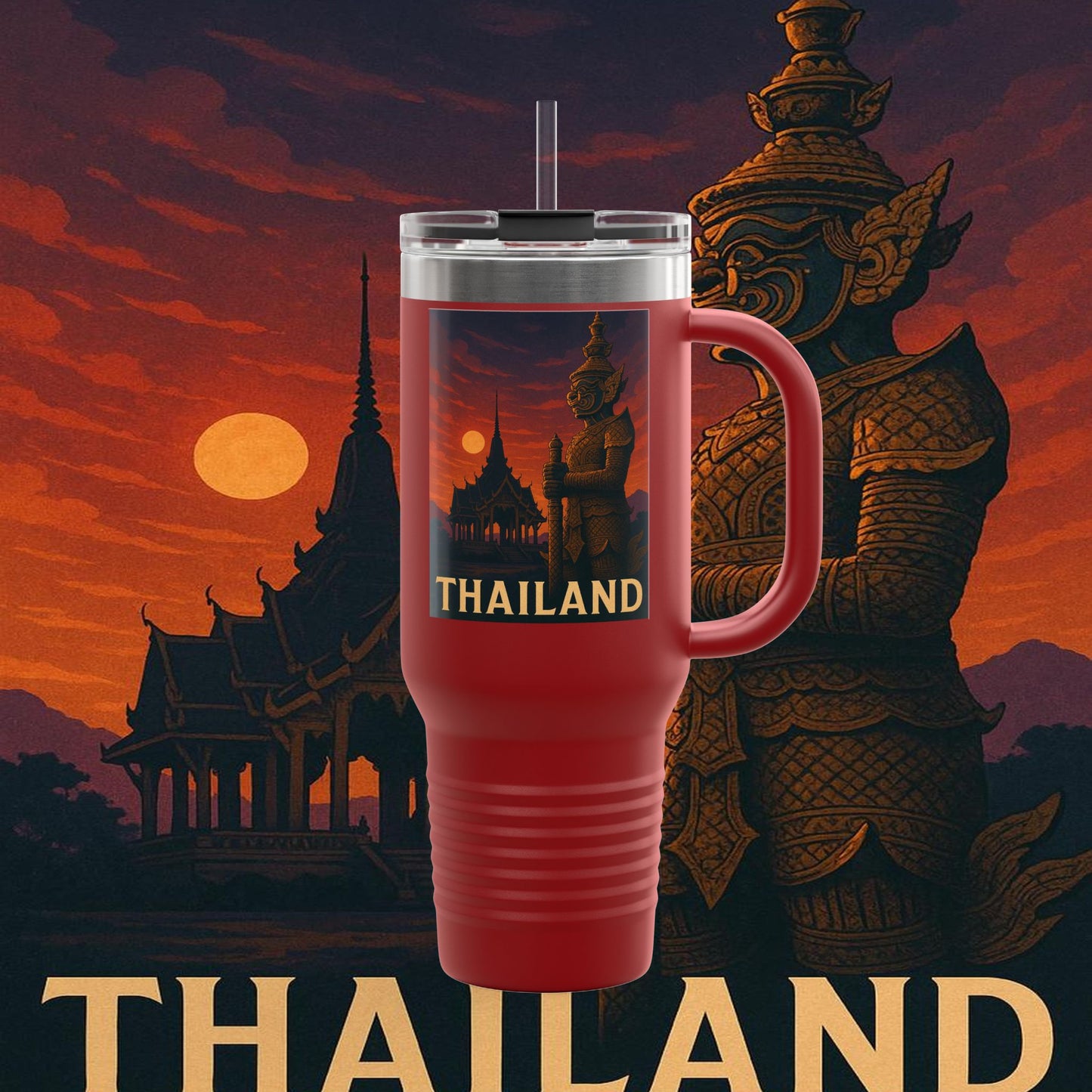 "Thailand Insulated Travel Mug🌴 – The Kingdom of Smiles and Adventure"