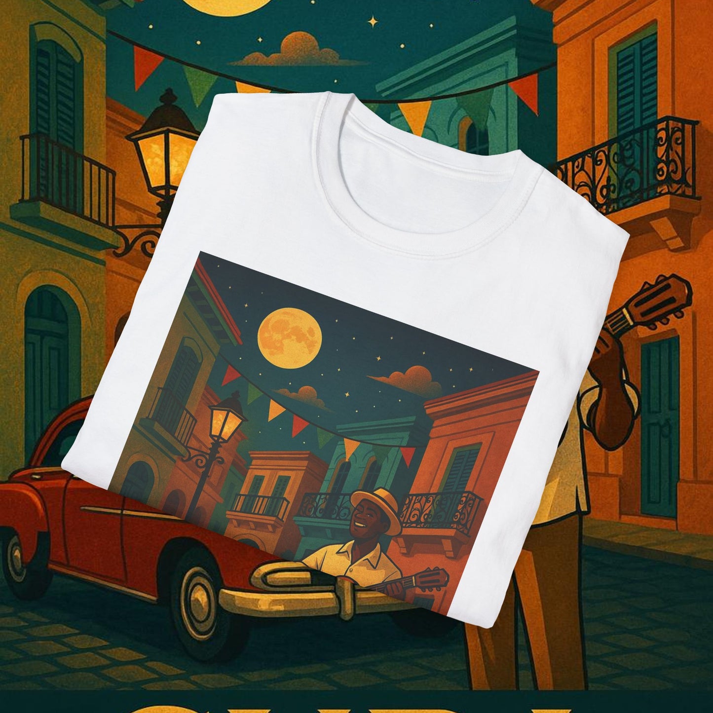 "Camiseta Cuba: Ritmo, Historia y Encanto Caribeño 🎺🚗🌴 "
