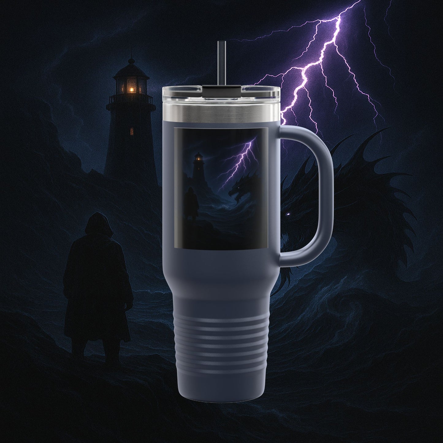 "Taza de viaje aislada🐉 El Despertar del Leviatán"