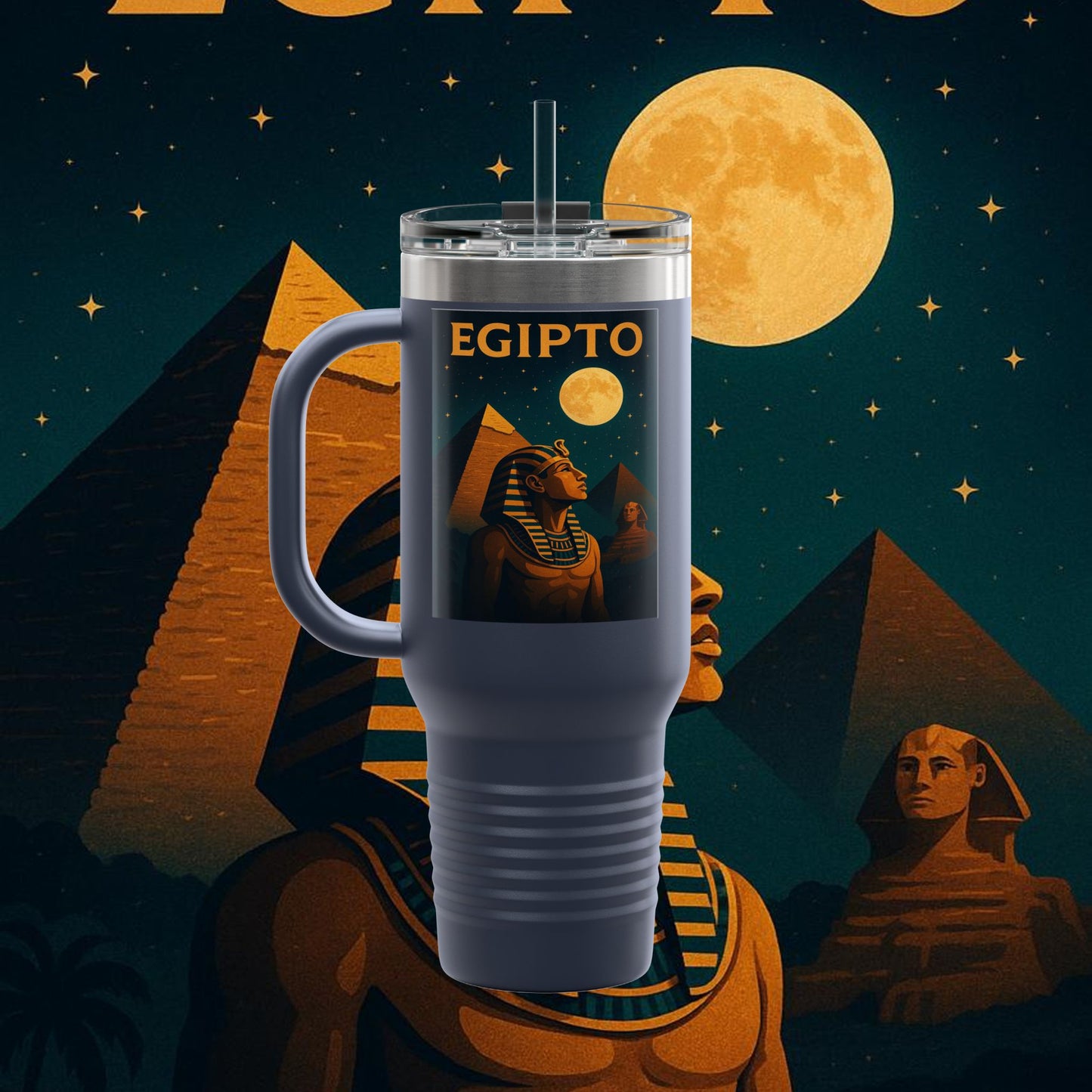 "taza de Viaje Aislada Egipto Misterio Dorado del Nilo 🏺🌅🐫"