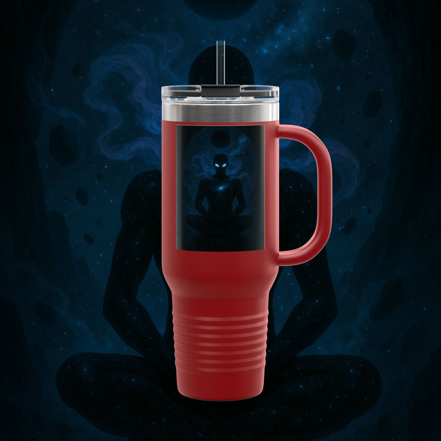 "Taza de viaje aislada 🌌 Nok Tael, el Destello del Vacío"