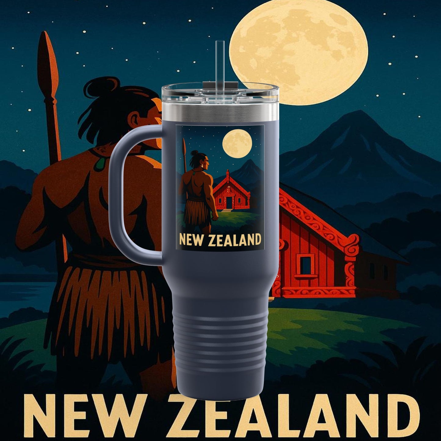 "New Zealand Insulated Travel Mug🏞️ – A paradise of nature and adventure"