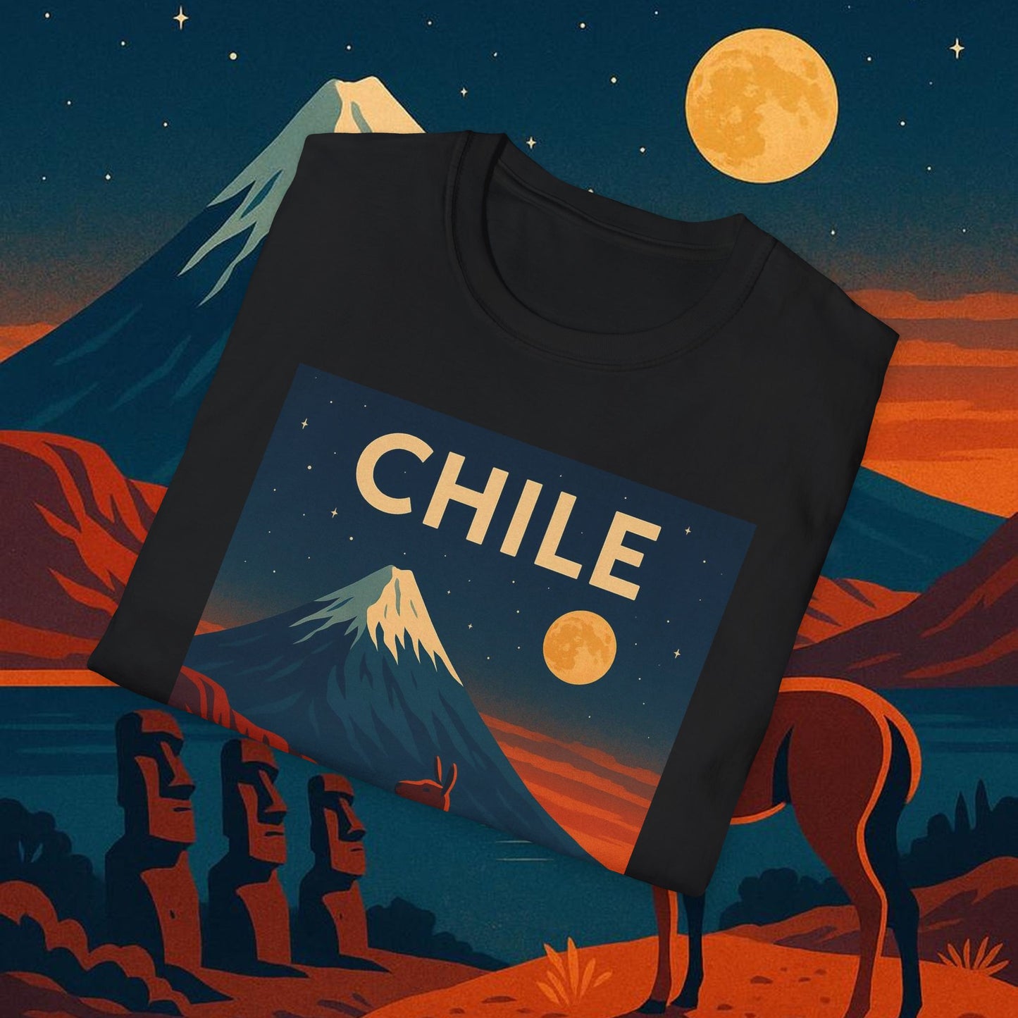 "Camiseta Chile: Naturaleza Indómita y Horizontes Eternos 🏔️🍇🏜️"
