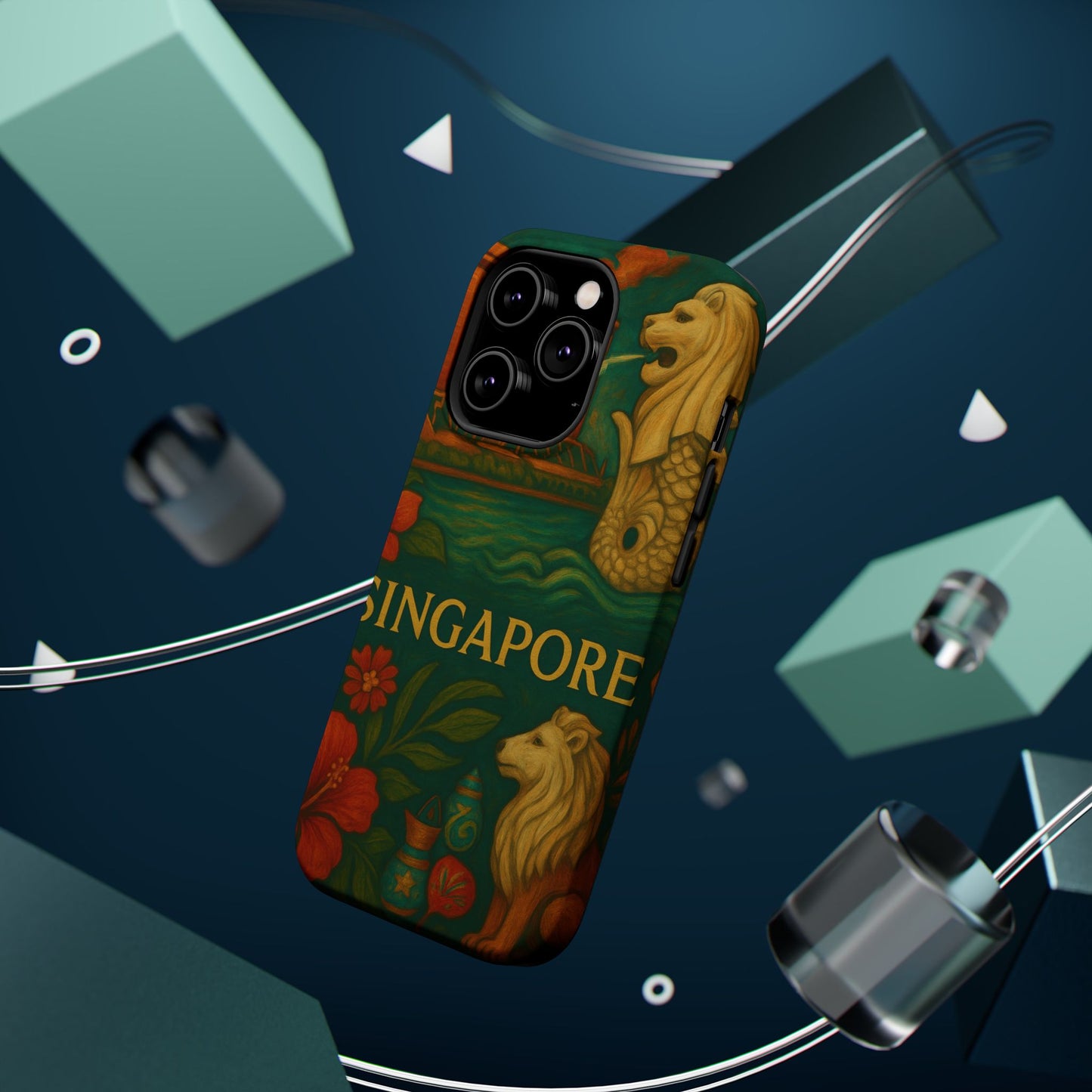 "Funda Magnética Reforzada Magnética Reforzada Singapur 🌆 – Futuro, cultura y naturaleza en un solo lugar"