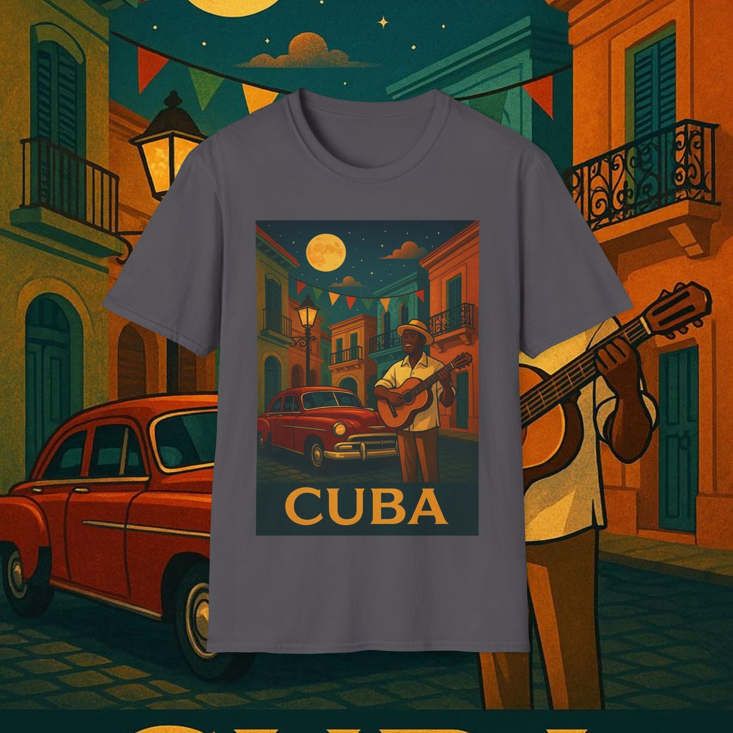 "Camiseta Cuba: Ritmo, Historia y Encanto Caribeño 🎺🚗🌴 "