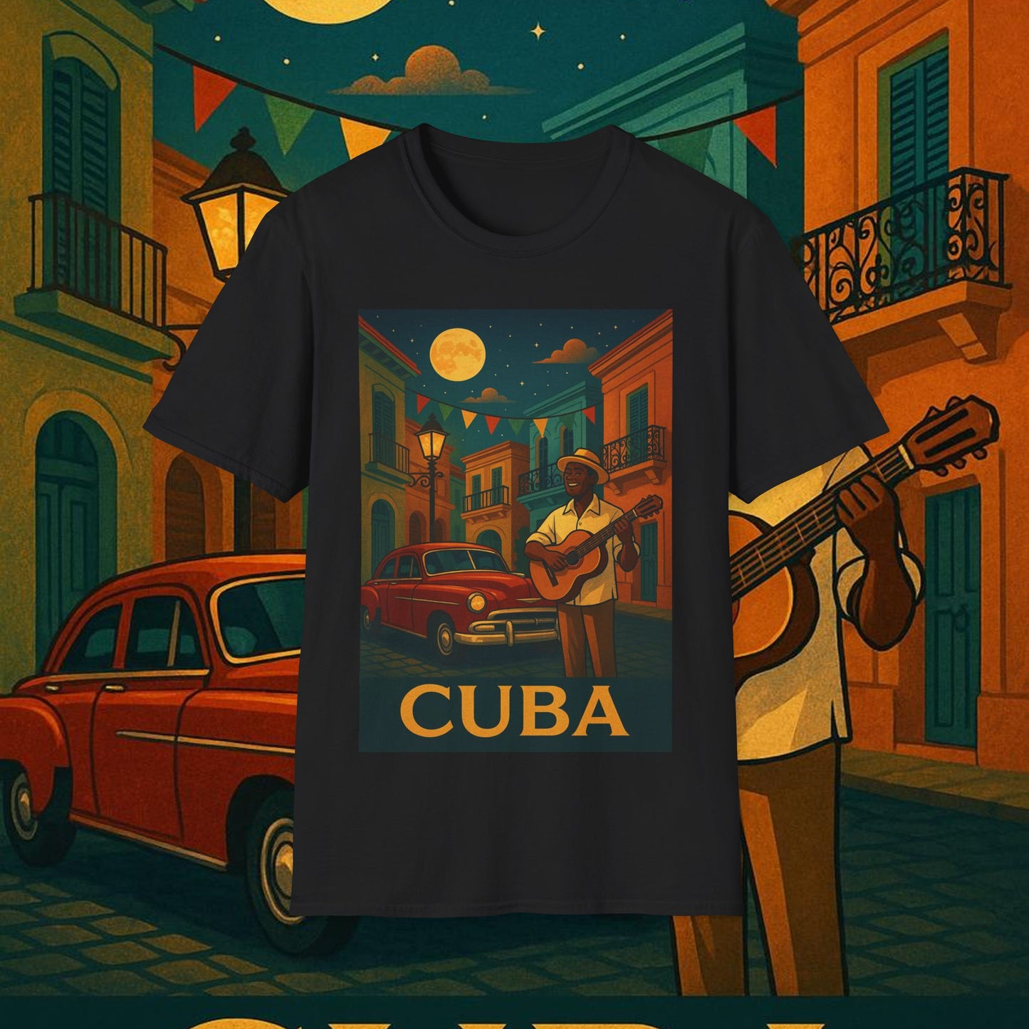 "Camiseta Cuba: Ritmo, Historia y Encanto Caribeño 🎺🚗🌴 "