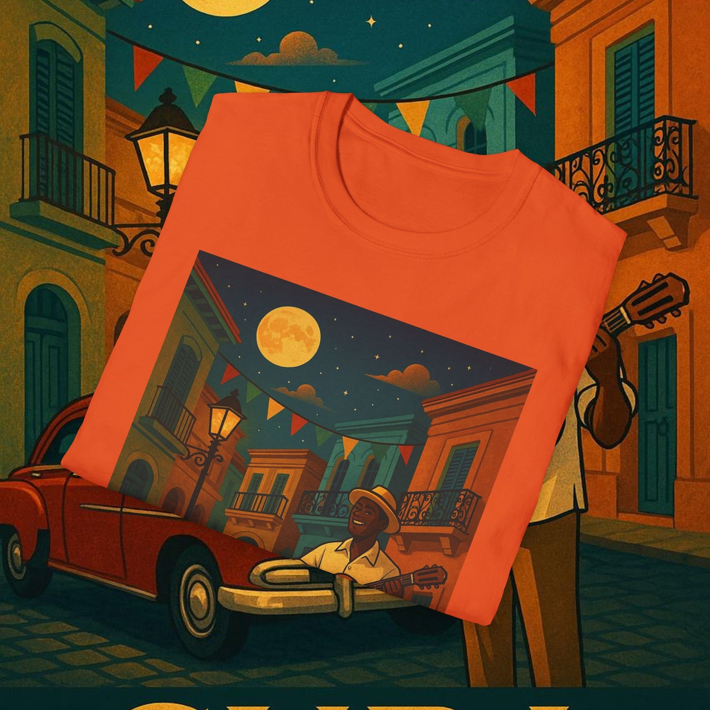 "Camiseta Cuba: Ritmo, Historia y Encanto Caribeño 🎺🚗🌴 "